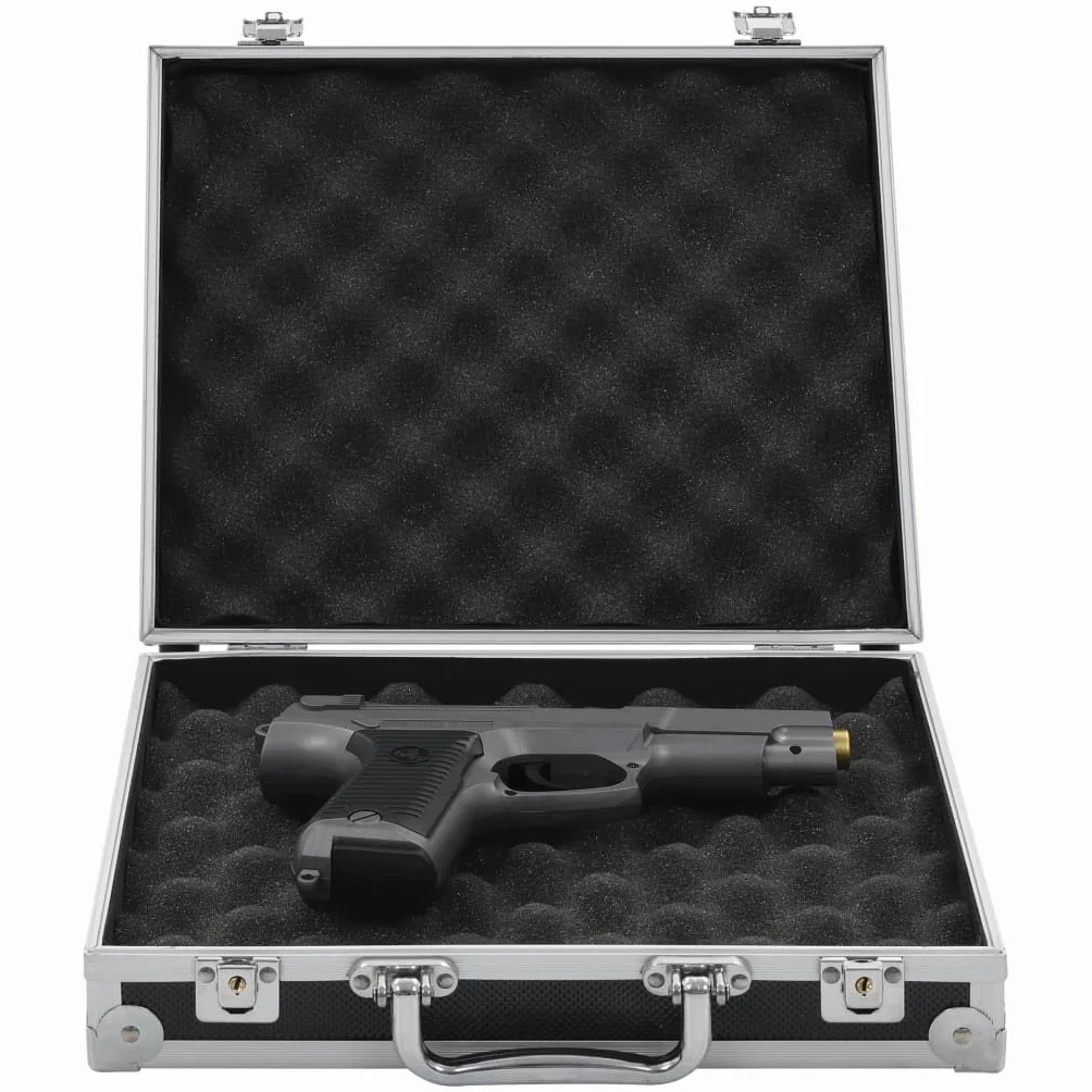 vidaXL Maletín para Armas de Aluminio y ABS con Cerradura Llaves Negro