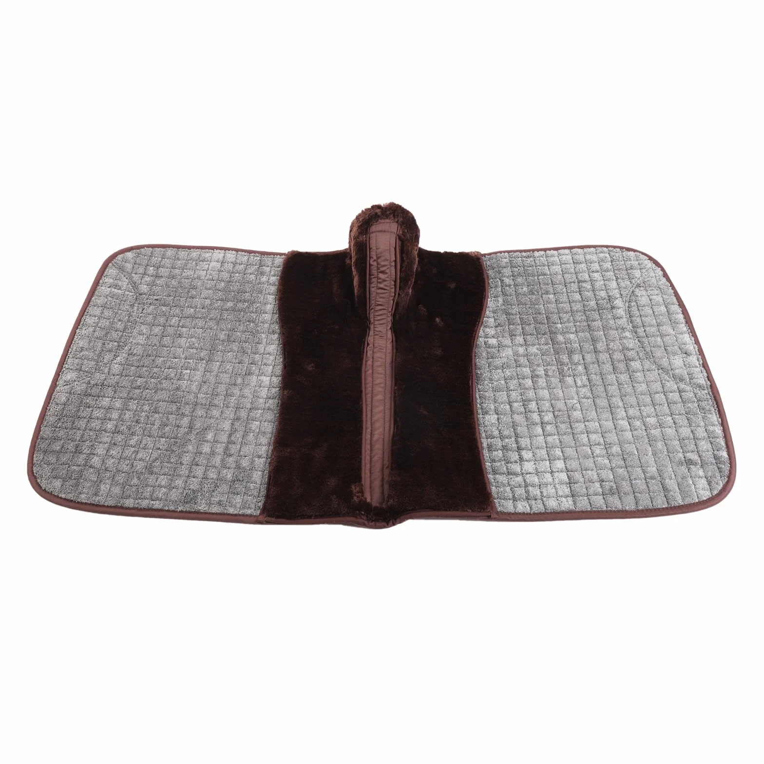 Almohadilla de piel sintética para silla de montar a caballo, manta completa Numnah Saddlecloth cuadrada con columna vertebral transparente de alta marchitura para montar a caballo, absorción