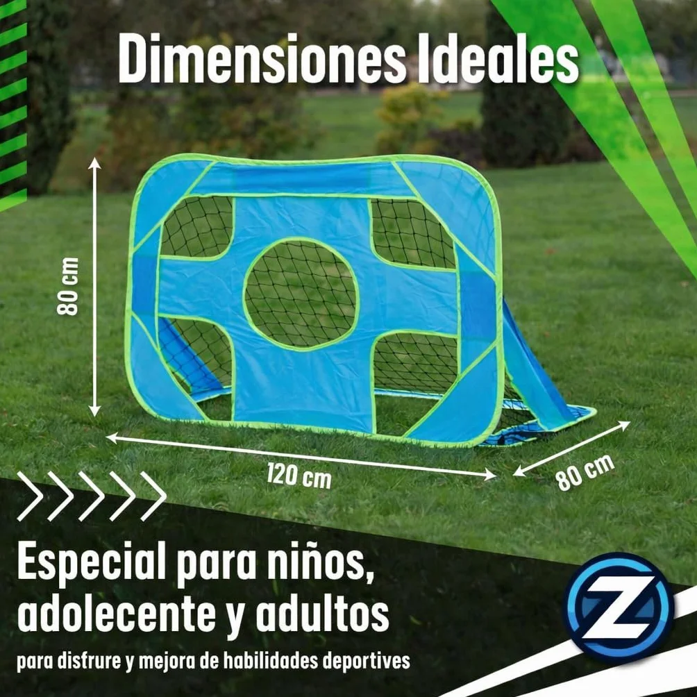 Porteria de Futbol Plegable para Niños 120x80x80 – Mini Porterias Compactas y Resistentes para Jardin y Entrenamiento
