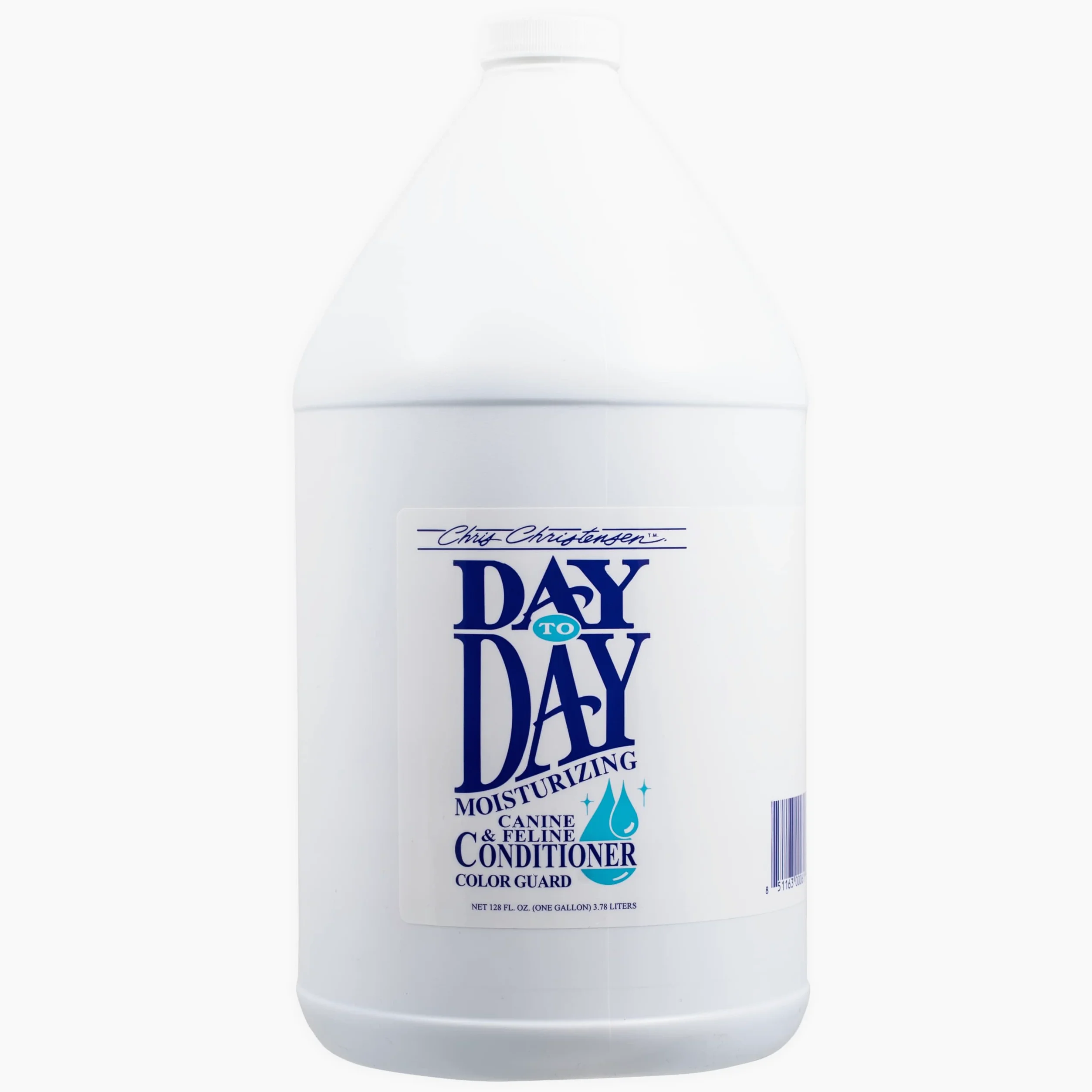 Chris Christensen Acondicionador de perro ultra concentrado día a día, hace hasta 8 botellas, novio como un profesional, hidratante, todo tipo de pelaje, para uso diario, fabricado en Estados Unidos, 1 galón