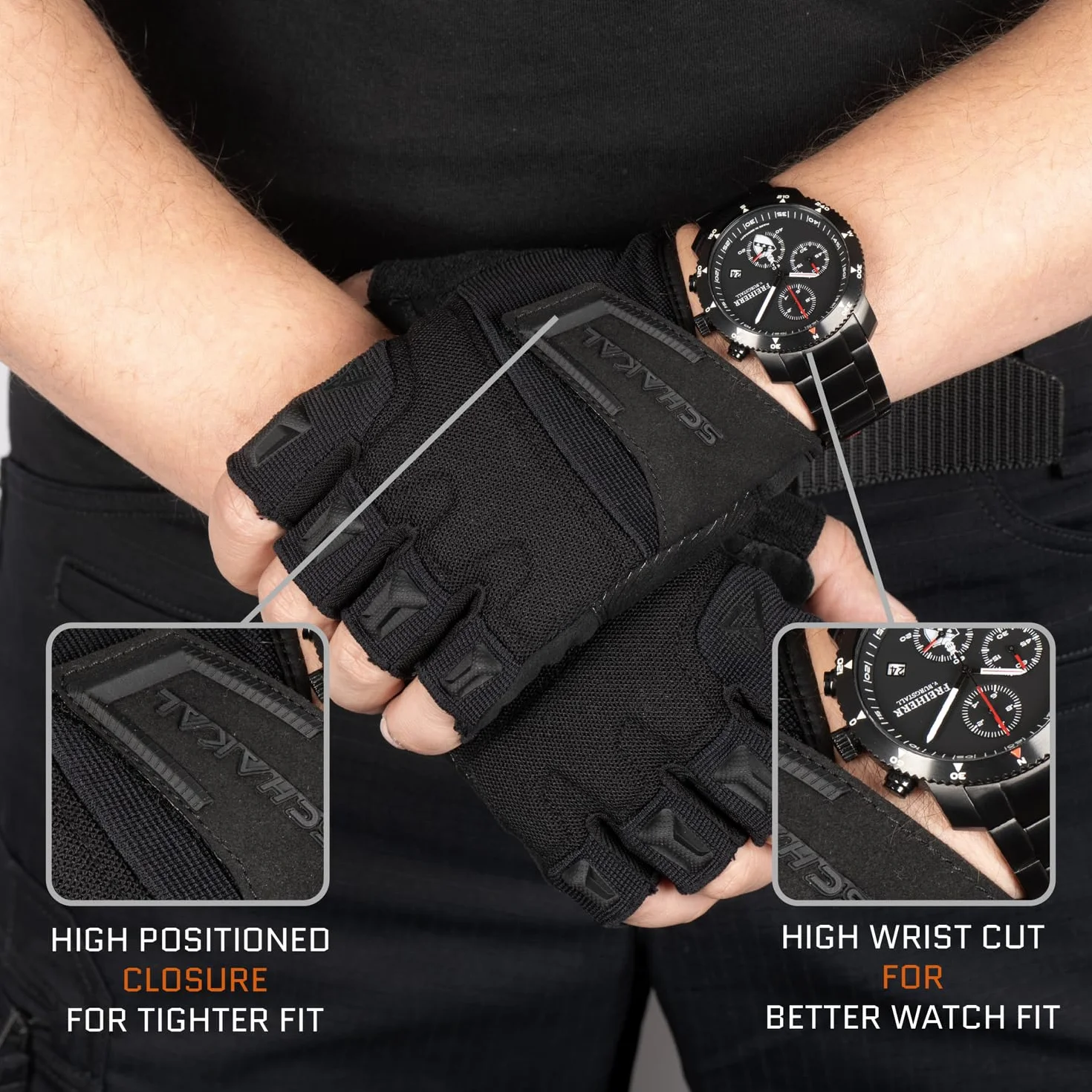 Guantes tácticos sin Dedos ACE Schakal para Paintball y Deportes de Tiro