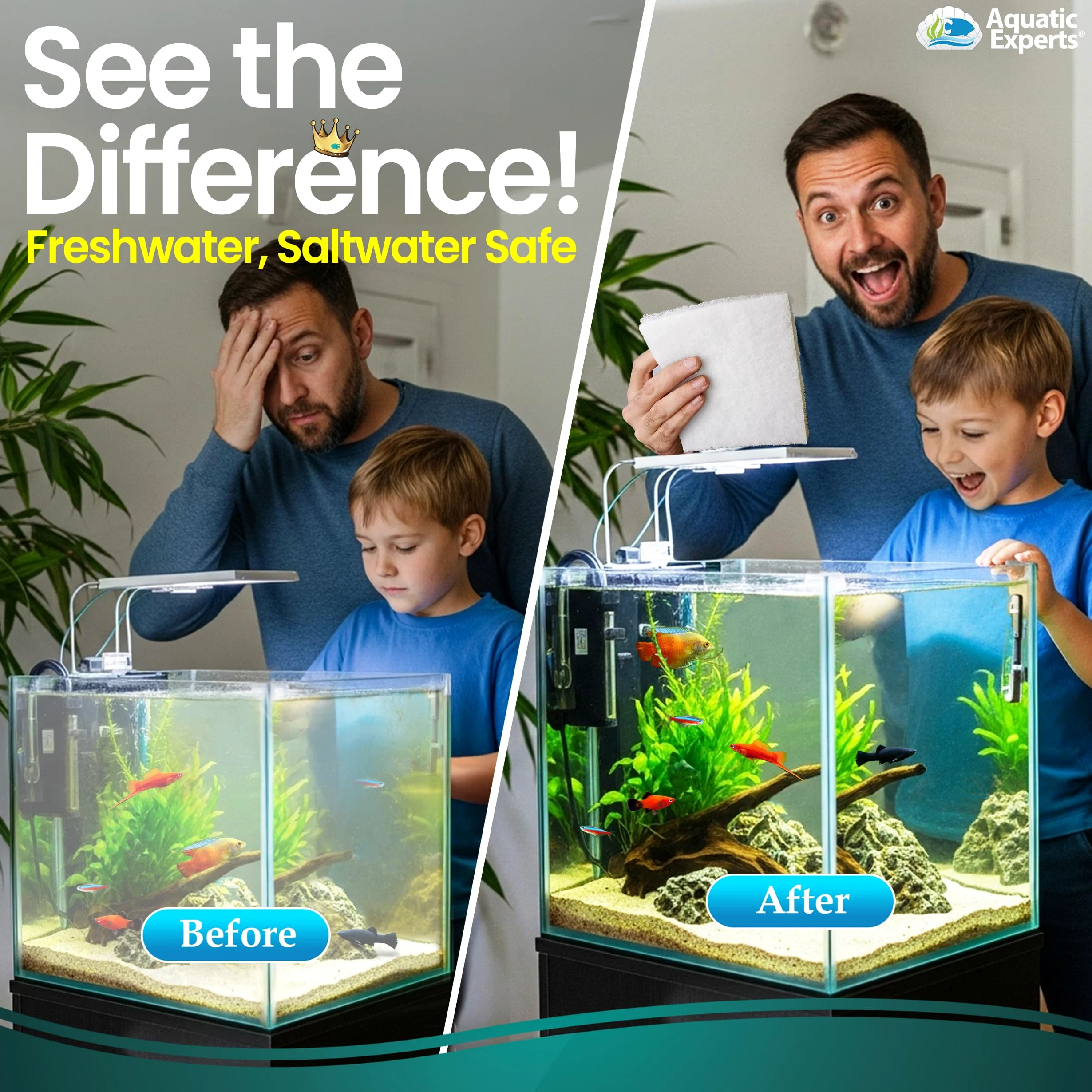 Aquatic Experts FilterFirst - Hilo de filtro de acuario para filtros de pecera, rollo de medios para agua cristalina, 3/4 a 1 pulgada de grosor (12 pulgadas de ancho, 12 pies de largo)