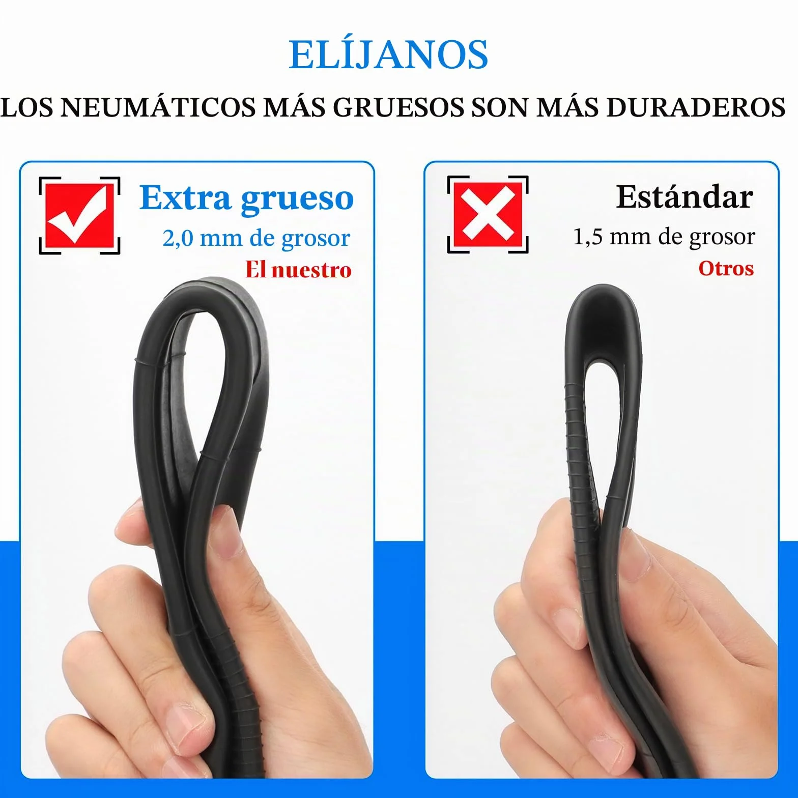 Xiaomi M365 Pro 2 1S Scooter Eléctrico Cámara Patinete 8 1/2 x2 8.5 Pulgadas 50/75-6.1 Neumáticos Interiores