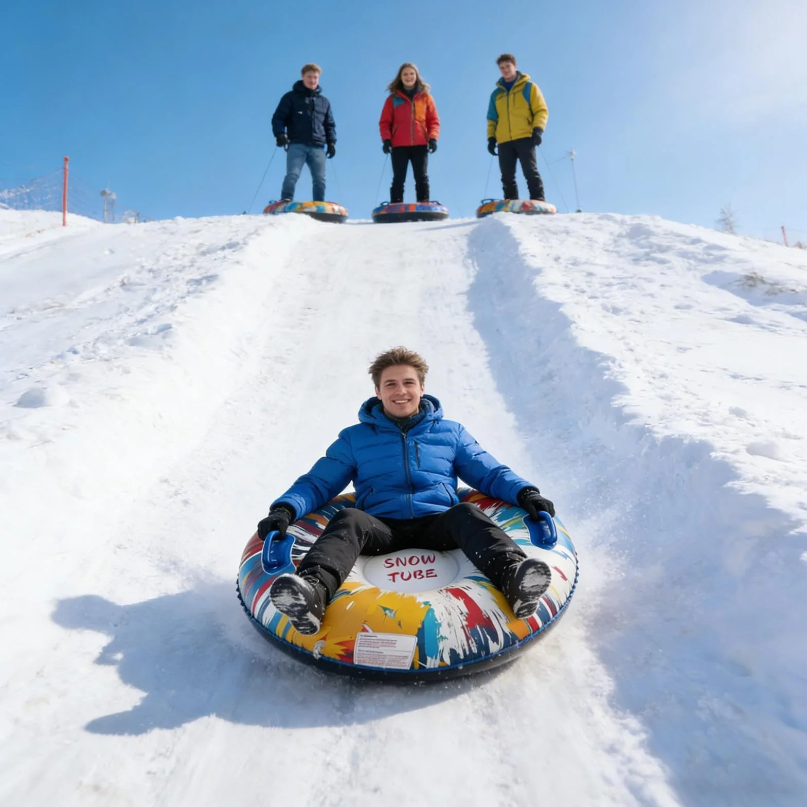 Trineo de Nieve Inflable de Alta Resistencia para Adultos y Familias