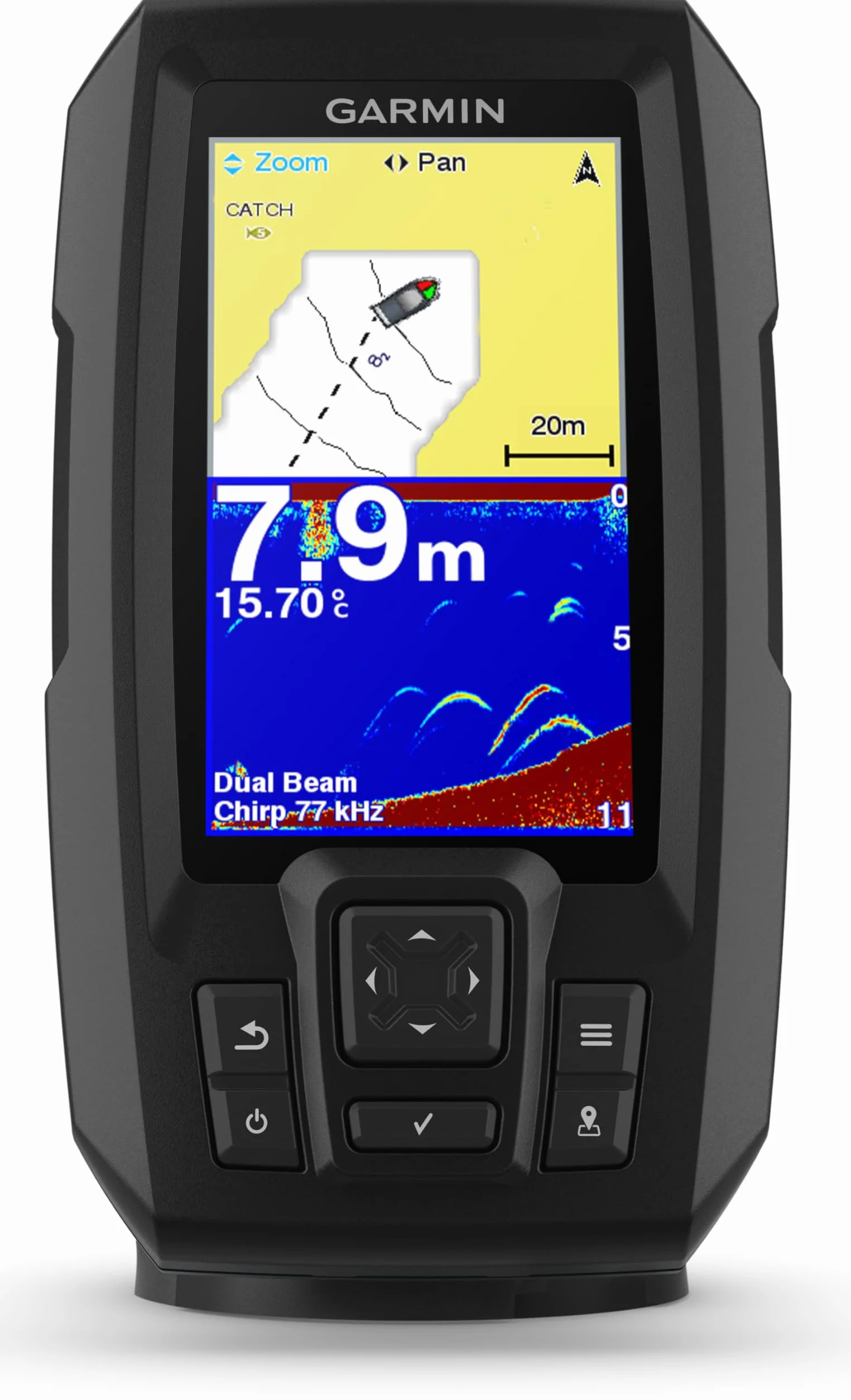 SONDA Striker Plus 4 Color 4.3" con TRANDUCTOR DE POPA Doble Haz