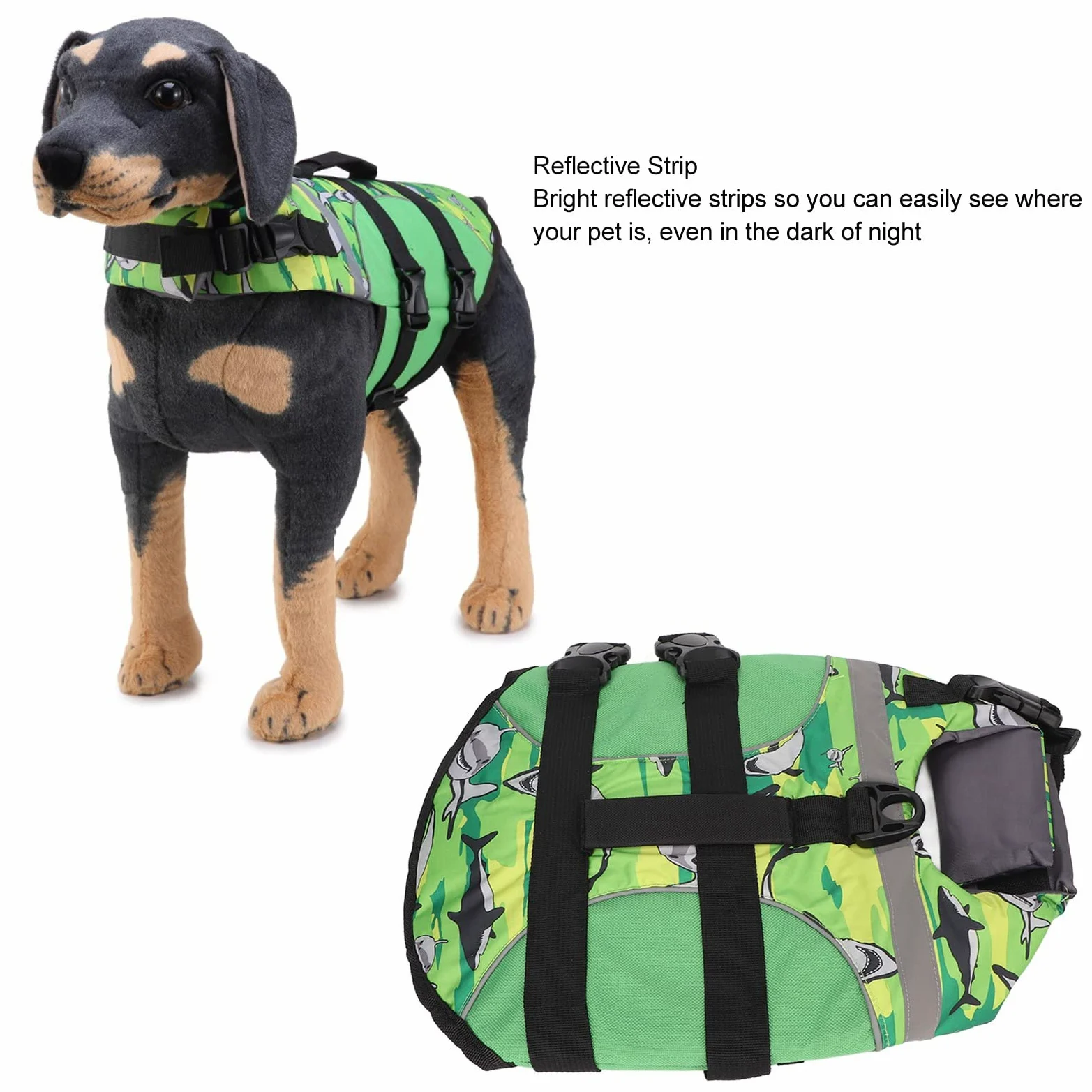 Chaleco Salvavidas Reflectante Ajustable para Perros para Nadar y navegar (l)