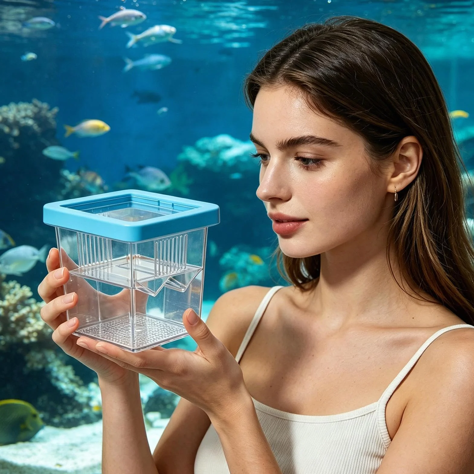 de Cría para Acuario,Incubadora Flotante pequeña acrílica para eclosión,Criadero de Peces - para Incubación Cuarentena Criadero Guppy Camarón Tortuga Agua Marina Hogar Oficina