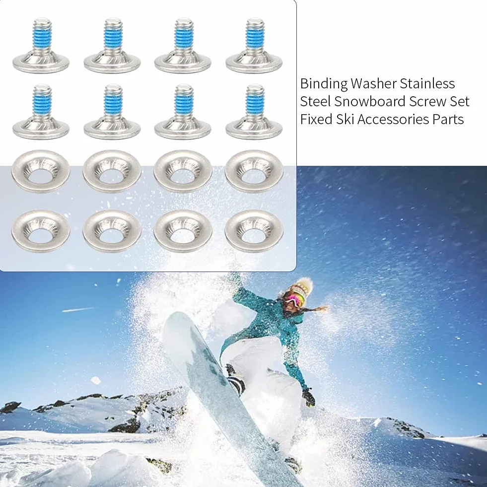 Tornillos de unión Snowboard acero Inoxidable arandela Conjunto de Tornillos Montaje Accesorios