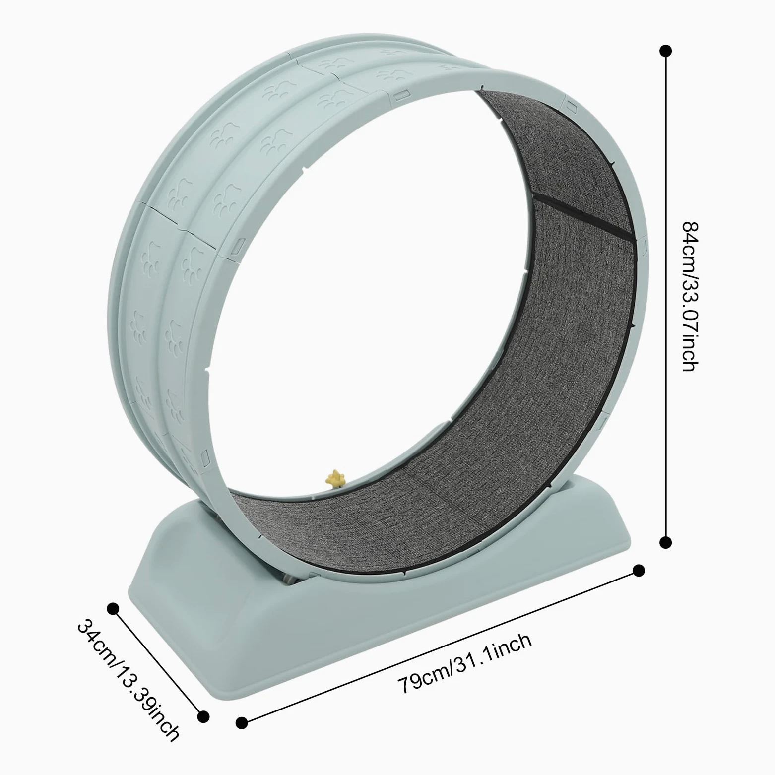 Rueda para gatos de 80 cm con candado y diseño de hendidura minimizado, capacidad de carga máxima de 10 kg, juguete de entrenamiento (azul)