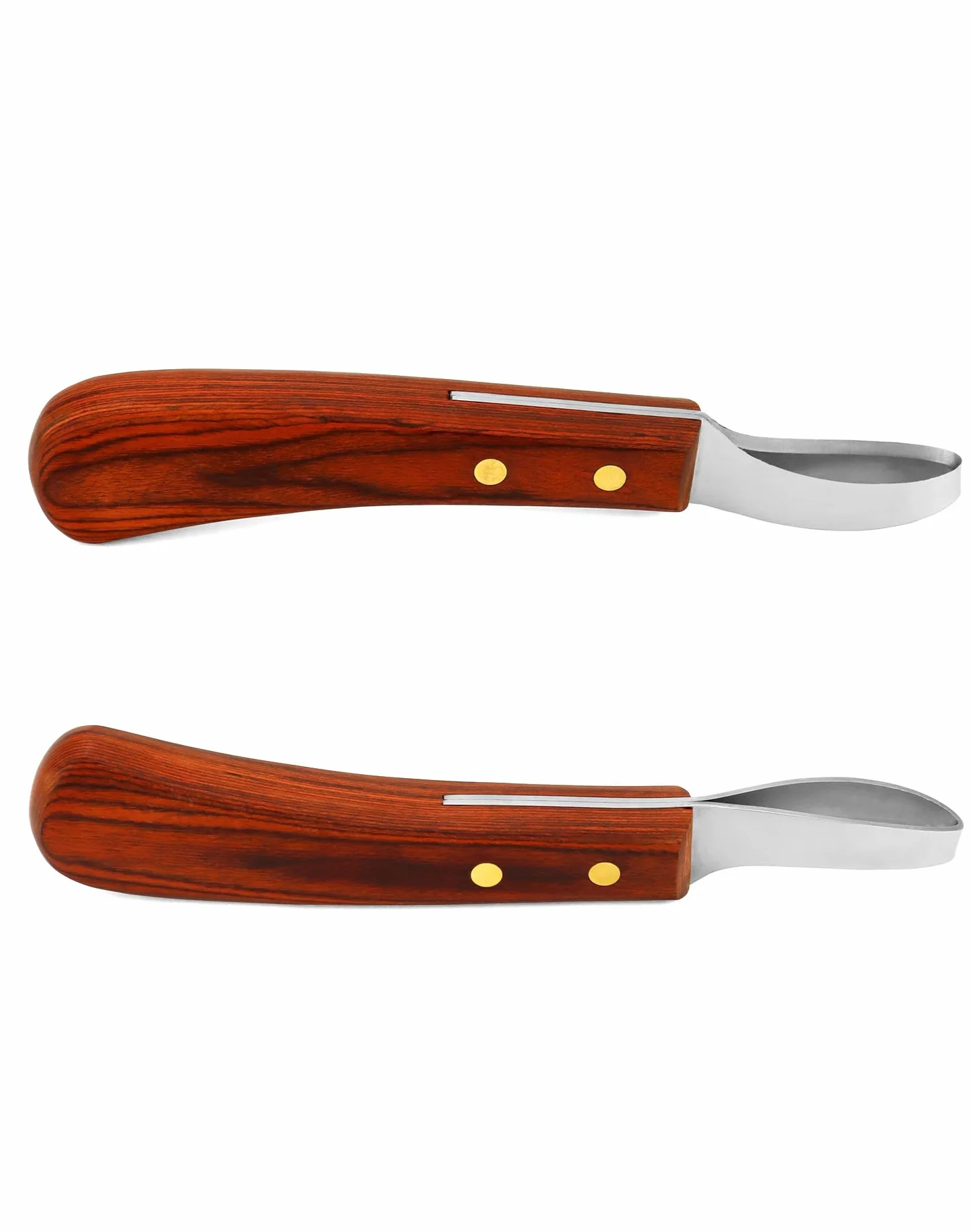 QWORK® Cuchillo para pezuñas de Acero Inoxidable de Primera Calidad con Mango, Cuchillo para bucles, Herramienta para Recortar pezuñas para Caballos