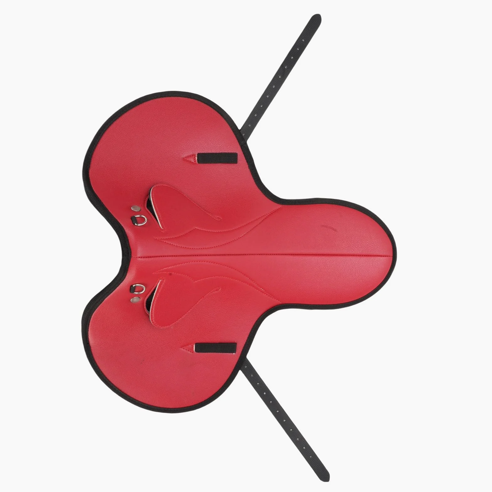 Tnfeeon Almohadilla para Silla de Montar de Caballo Almohadilla Antideslizante Roja con Fibra Súper Fina Que Absorbe los Golpes Diseño Ergonómico para Montar, Doma, Saltar, Eventos Competitivos