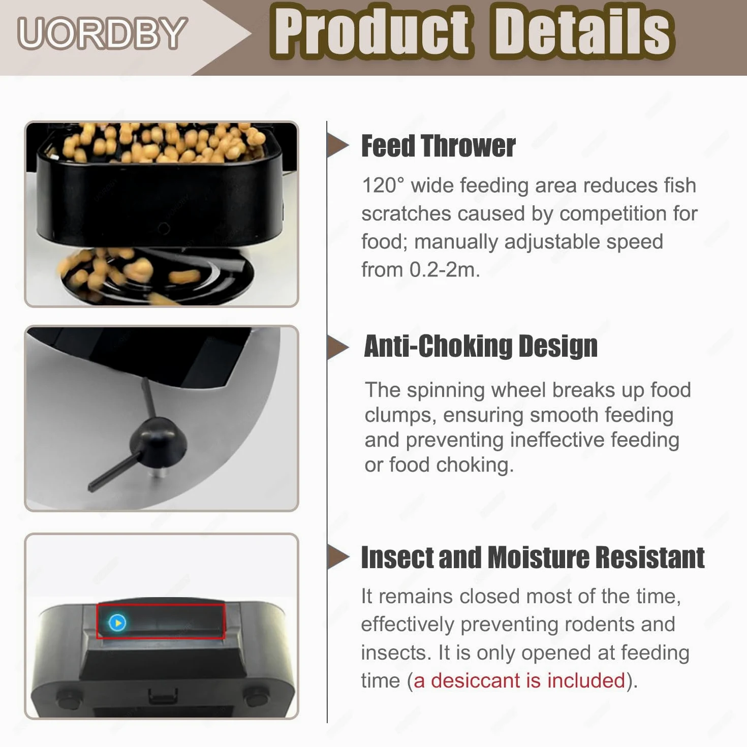 Comedero automático de peces con control remoto y lanzador de alimentación, a prueba de humedad con Wi-Fi y carga de panel solar para estanques y tanques, capacidad de 20 litros