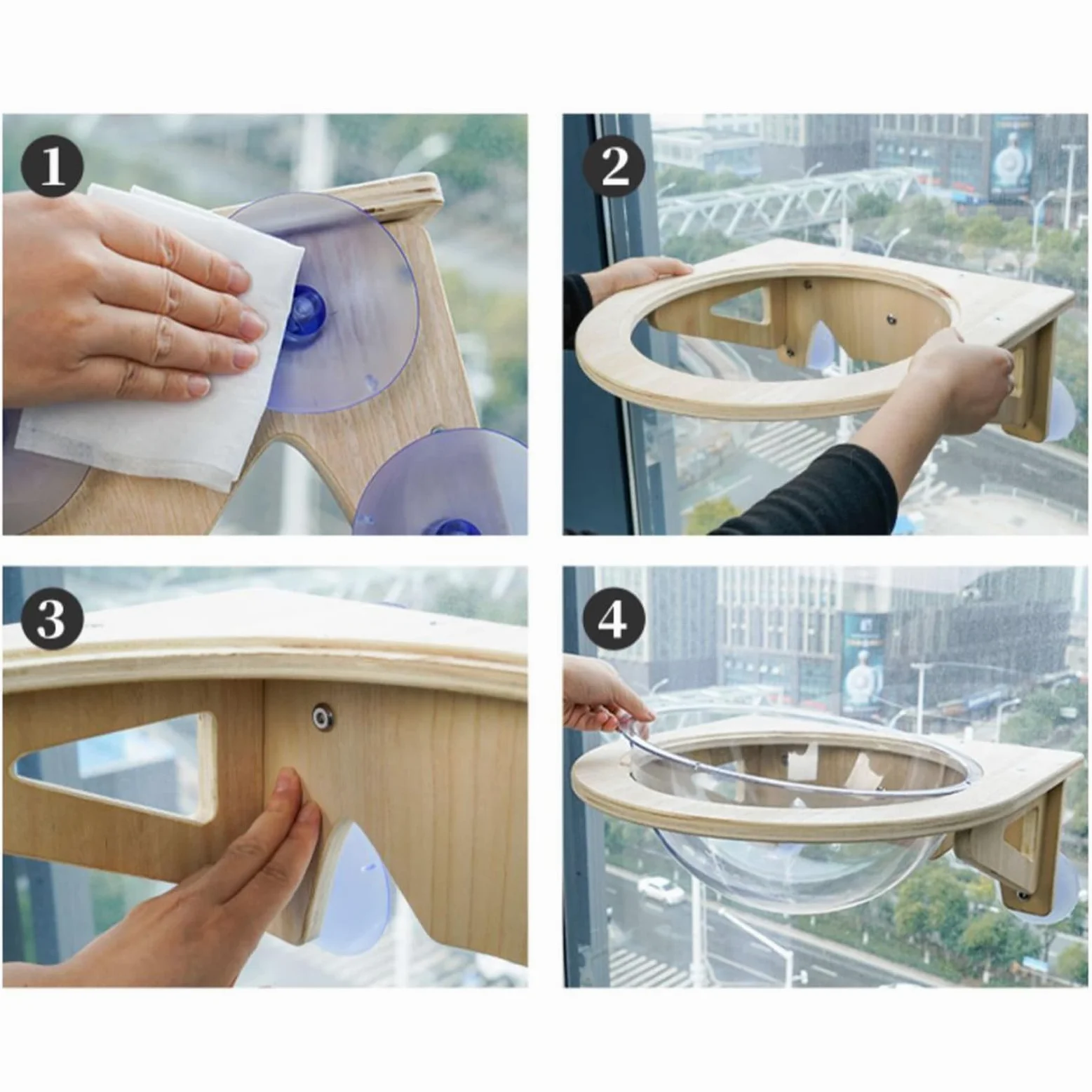 Repisas Para Gatos Para Pared Cueva de Mascotas con Ventosas de | Hamaca Ventana Para Gato Para Hogar Interior Apartamento Esquina Oficina Cocina Sala De Estar