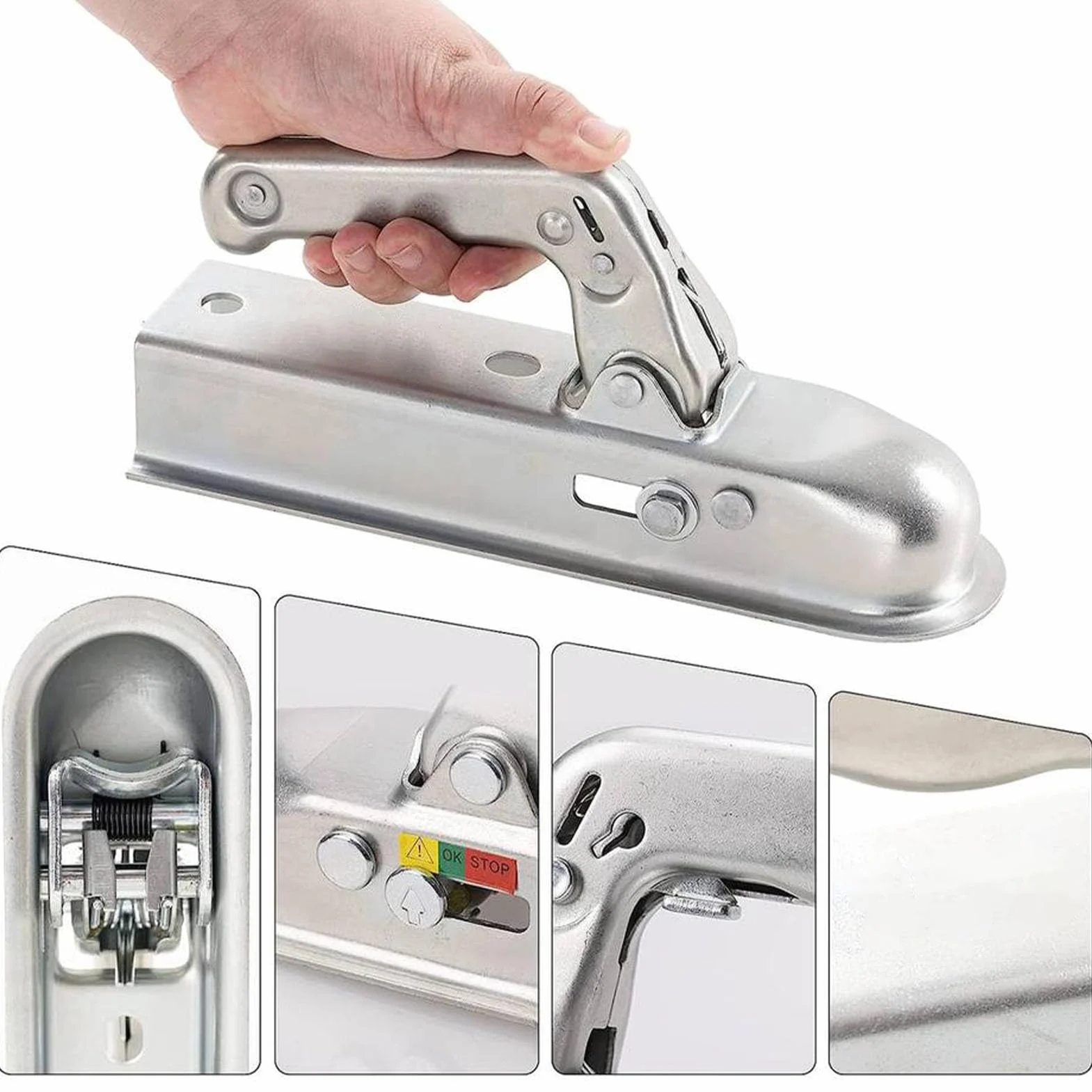 Acoplador de Lengüeta para Remolque 50 mm, Conector de Bola de Remolque Soldable