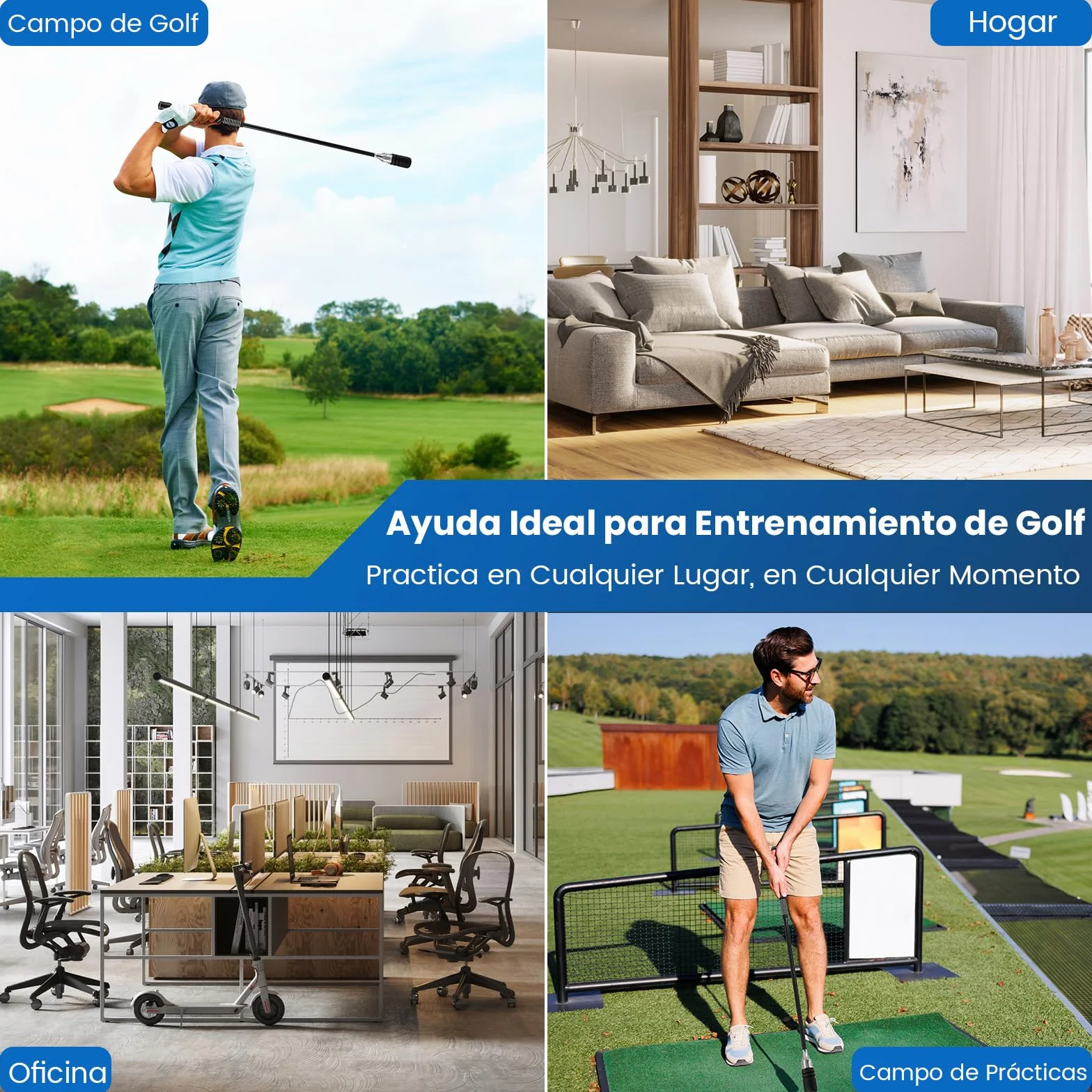 COSTWAY Entrenador de Golf, Ayuda de Entrenamiento Velocidad, Flexibilidad, Equilibrio, Tempo y Fuerza, Corrección del Ritmo del Swing con Sonido