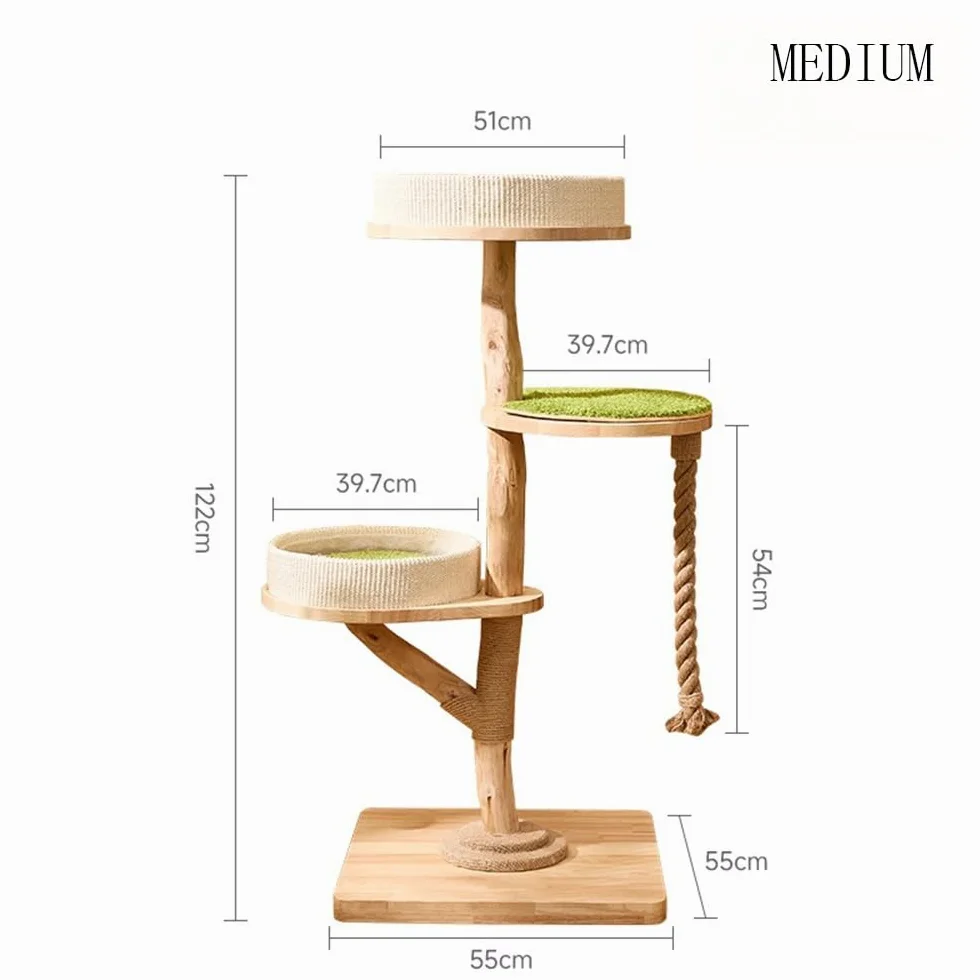 Torre para Gatos Árbol for Gatos de Gran tamaño con Marco Escalada Integrado, Cama Colgante, casa for, Juguete for Rascador(Medio)