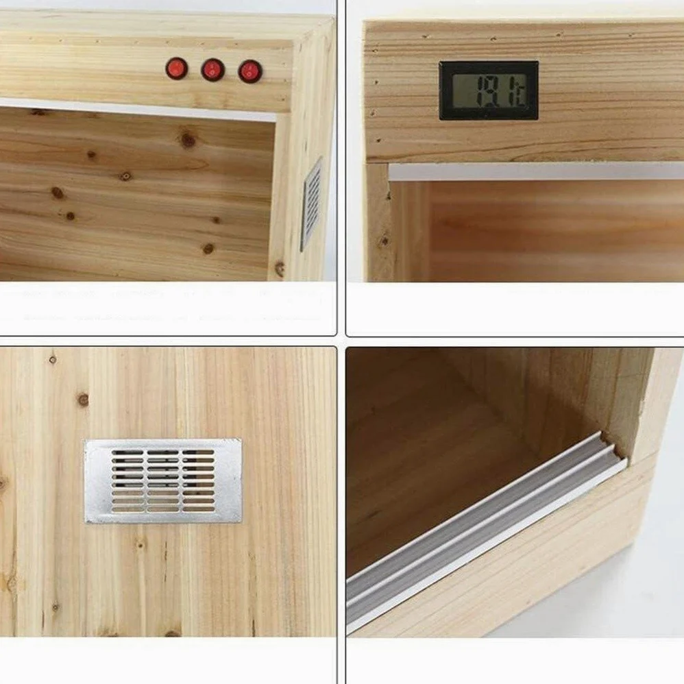 Tanque Anfibio pequeño portátil, terrario para Reptiles de Oficina, Caja de Ciencia de Madera, Tanque de hábitat para Reptiles, Caja de Transporte para Reloj con Jaula para Tortugas y lagartos