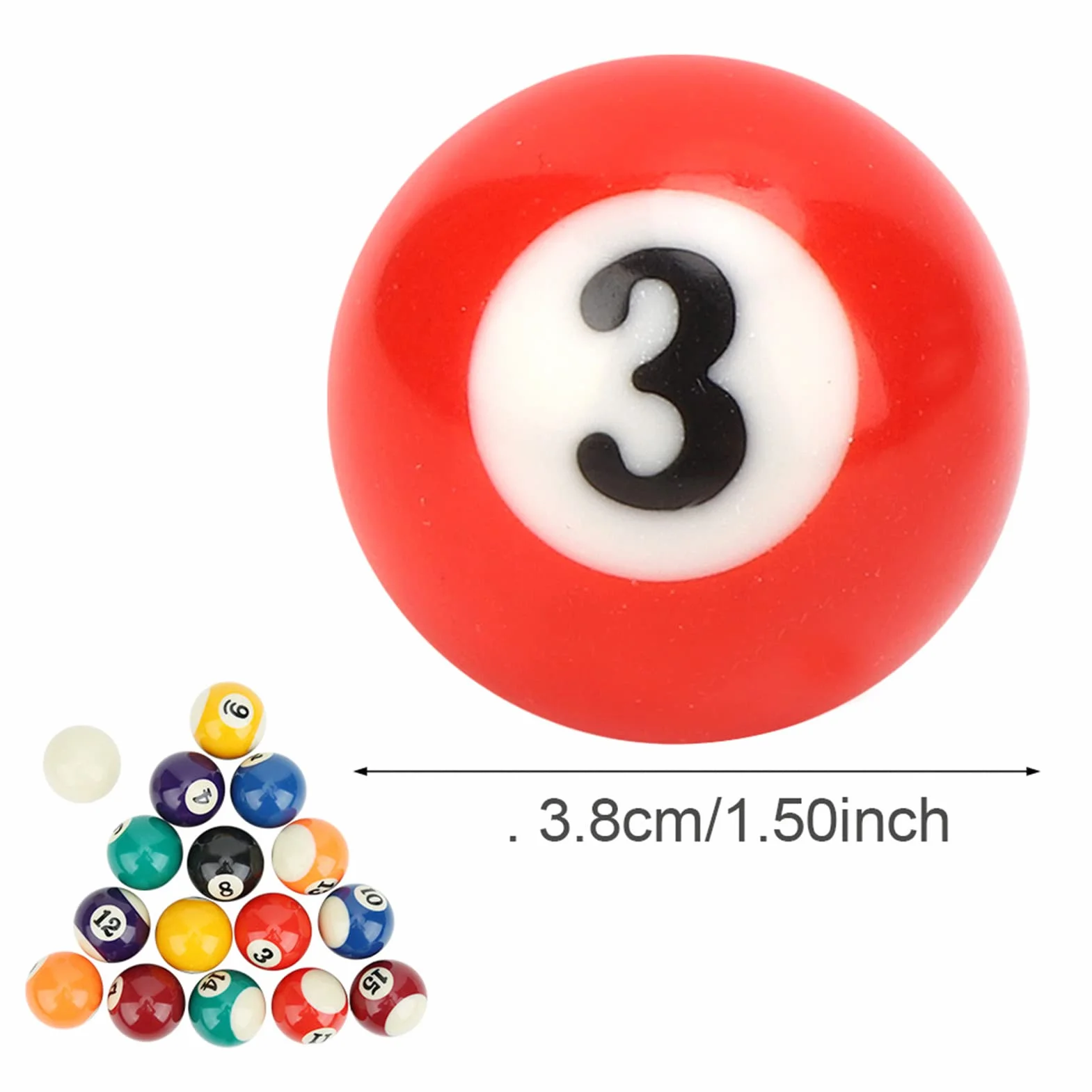 Juego de Bolas de Billar Americano 16 Piezas 38 mm Resina