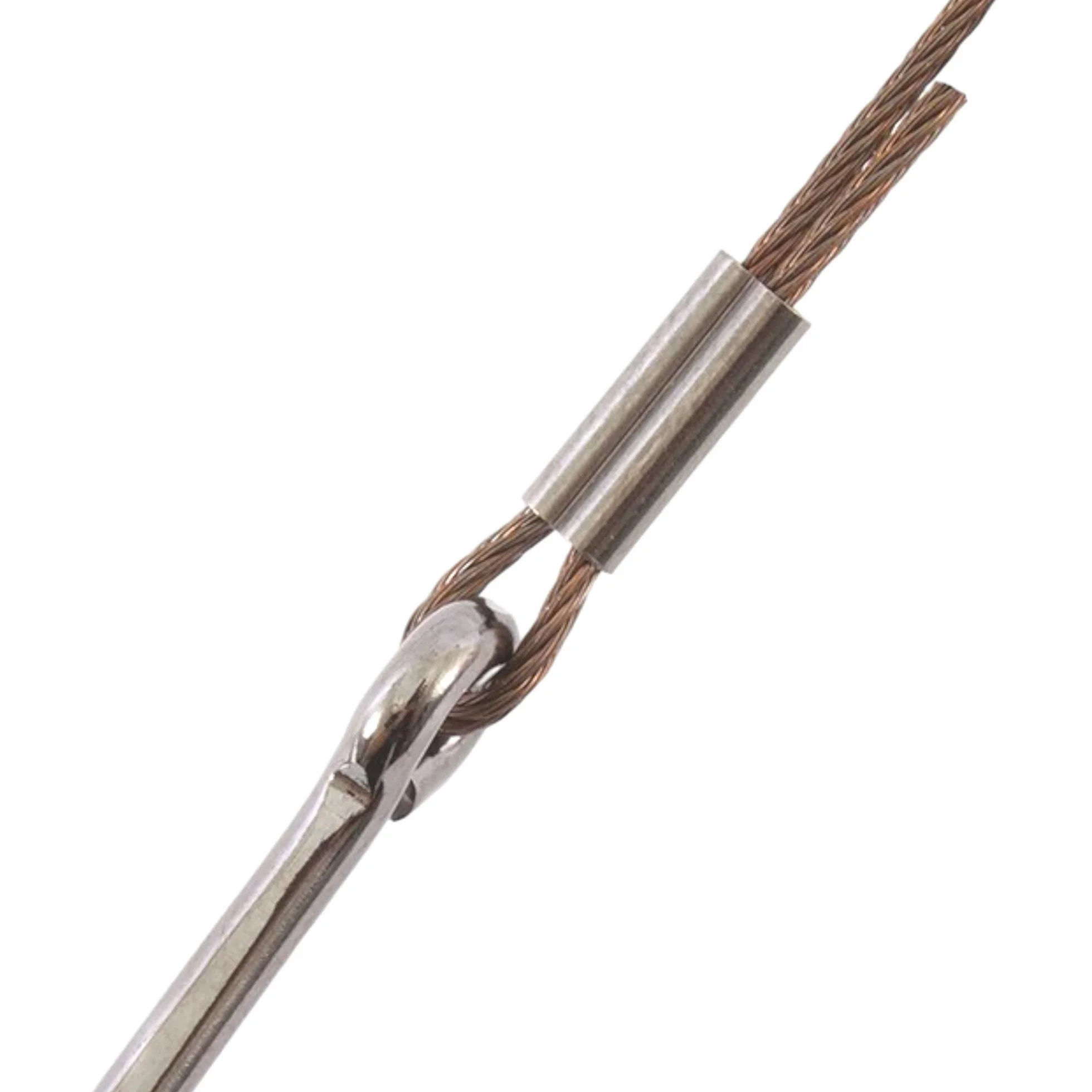 Juego de Fundas Dobles para Pesca de Acero 0.984 x 0.197 in 0,7 mm Doble Engarzado