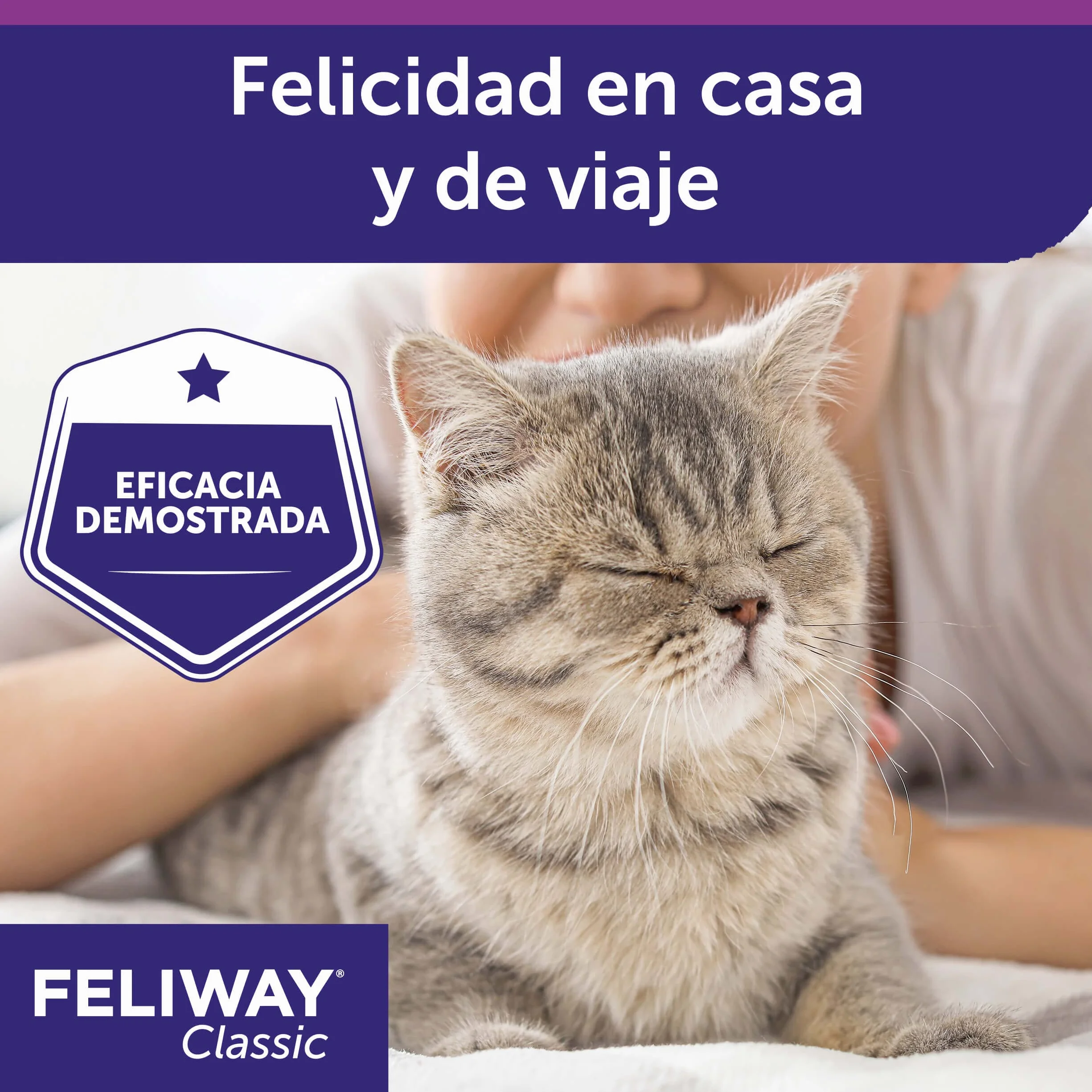 FELIWAY Classic Spray - Feromonas calmantes para gatos (20ml). Reduce los marcajes con orina y el estrés durante los viajes en transportín. Recomendado por veterinarios.