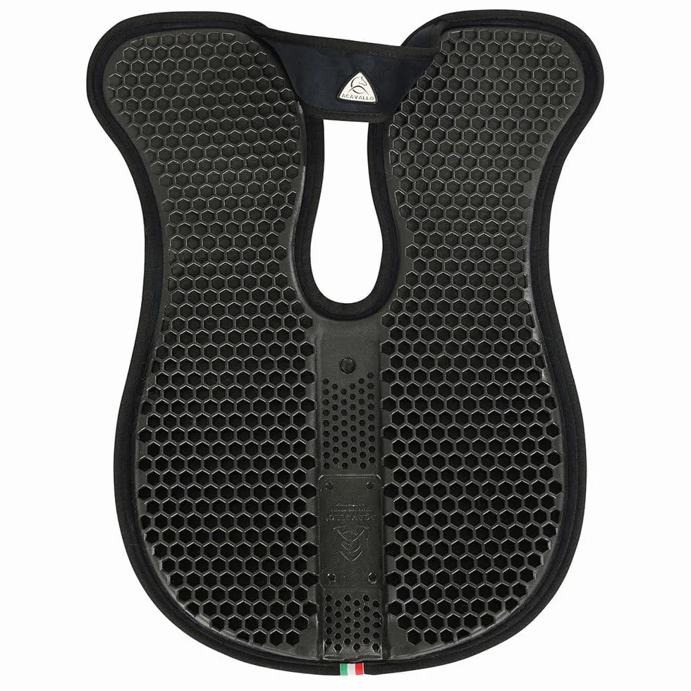 ACAVALLO Protector de espalda libre hexagonal gel 1/2 Pad y soporte trasero caballo equitación elevador azul