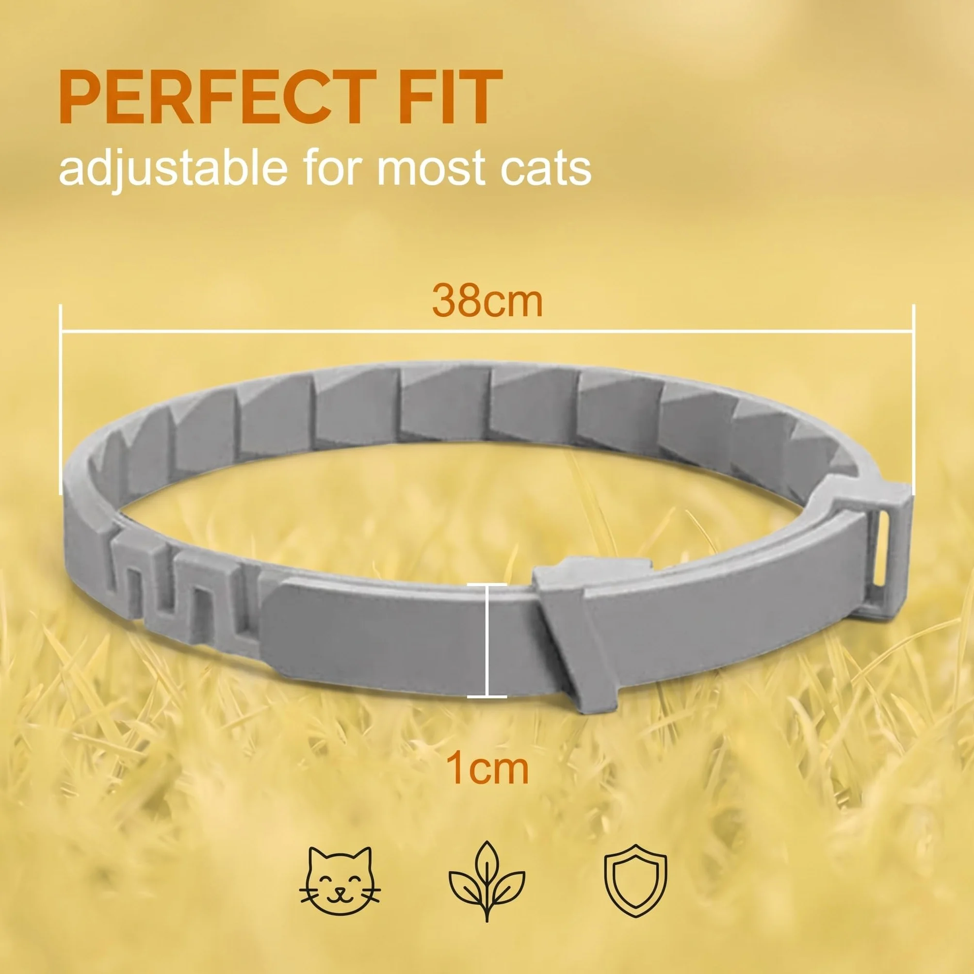 2 Collares Antipulgas Para Gatos, Collar Antiparasitario Seguro Y Eficaz, En Gris, Accesorio Para Mascotas, Protección Para Gatos