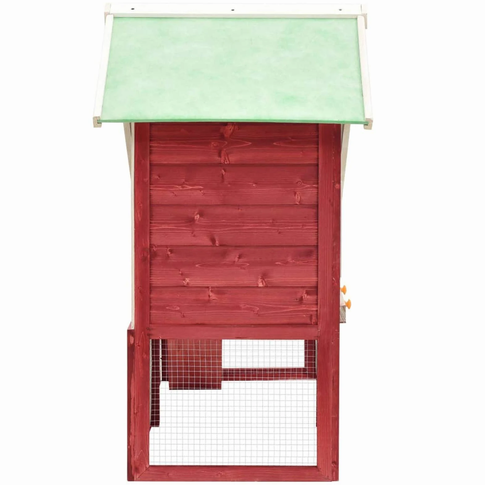 Conejera de Madera Maciza de Abeto Rojo y Blanco Casa para Conejos Esquinero Conejo 140x63x120 cm