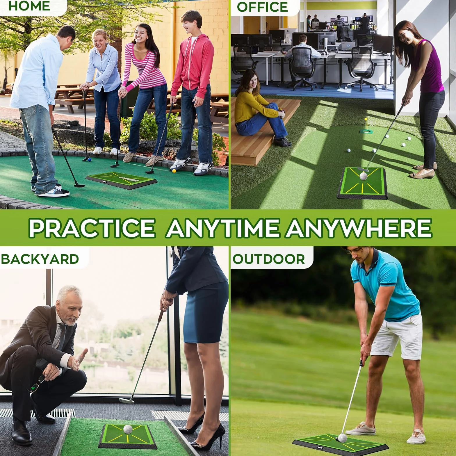 IMAYCC Alfombra de Entrenamiento de Golf Analizador de Trayectoria de Swing Antideslizante Portátil