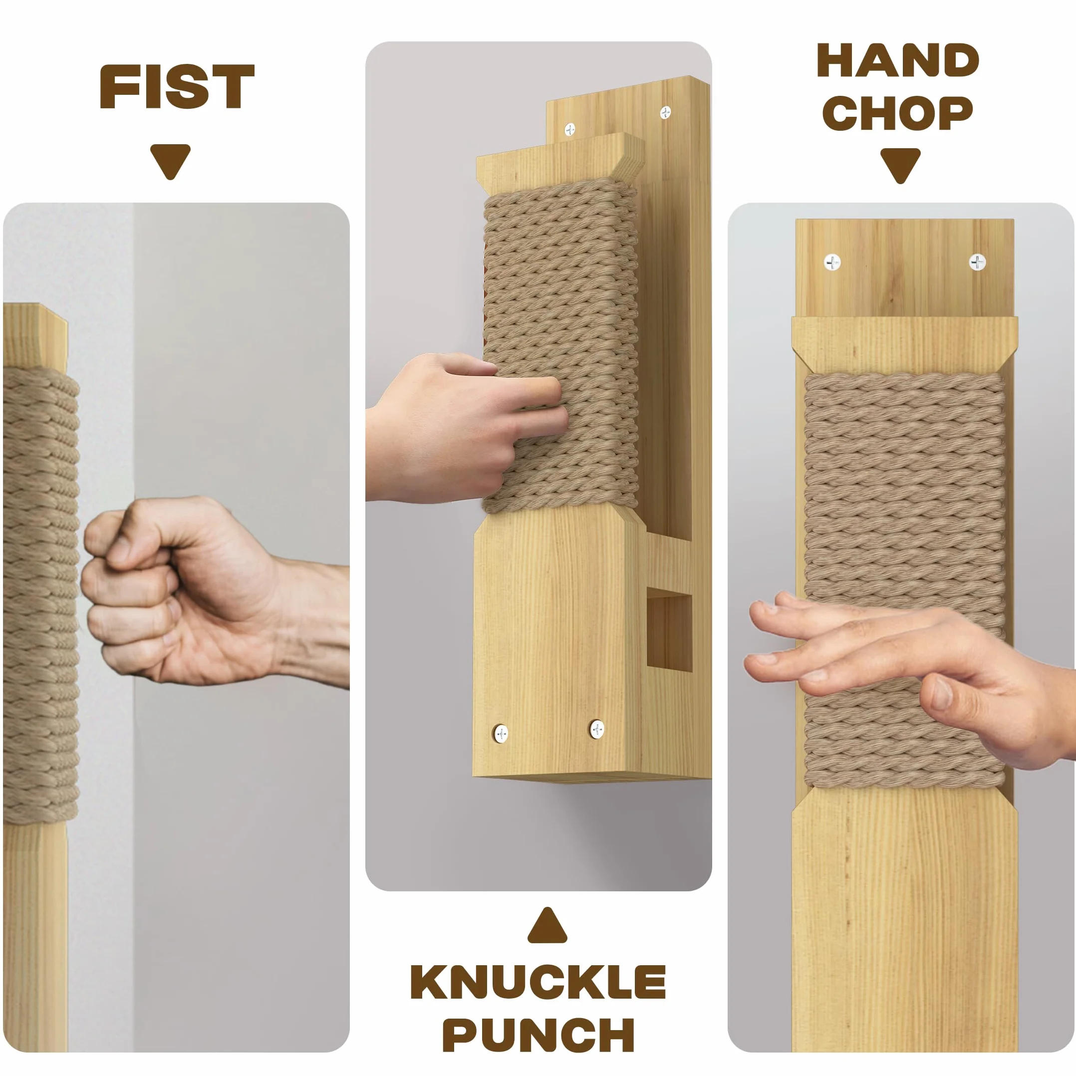 Soporte de Pared Makiwara 18 x 4.5 Pulgadas, Almohadilla de Golpe Tradicional Profesional
