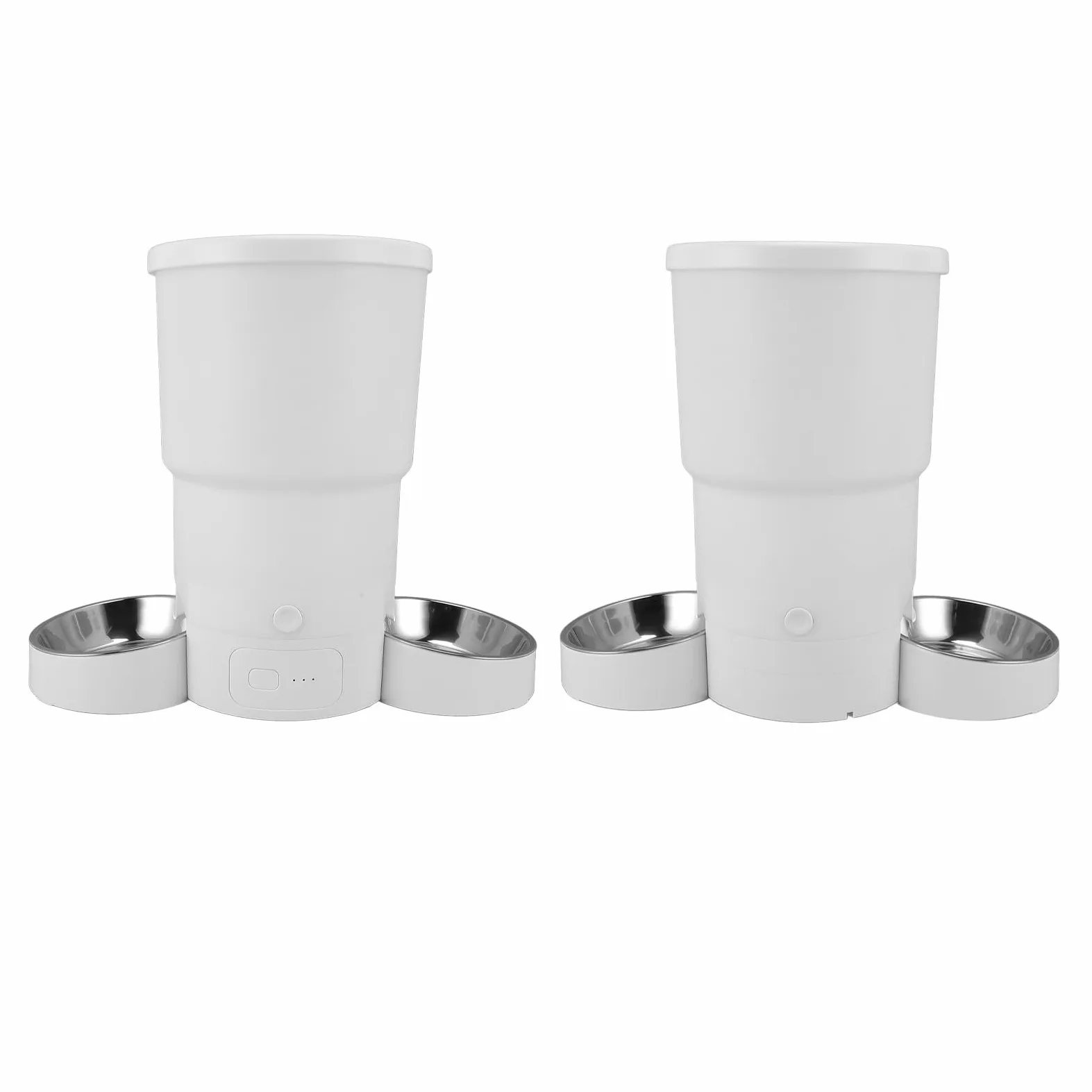 Hztyyier Comedero Automático para Mascotas, Dispensador de Comida Inteligente con Control Remoto WiFi de 5 L, Doble Fuente de Alimentación y Recipiente de Acero Inoxidable, para Gatos y