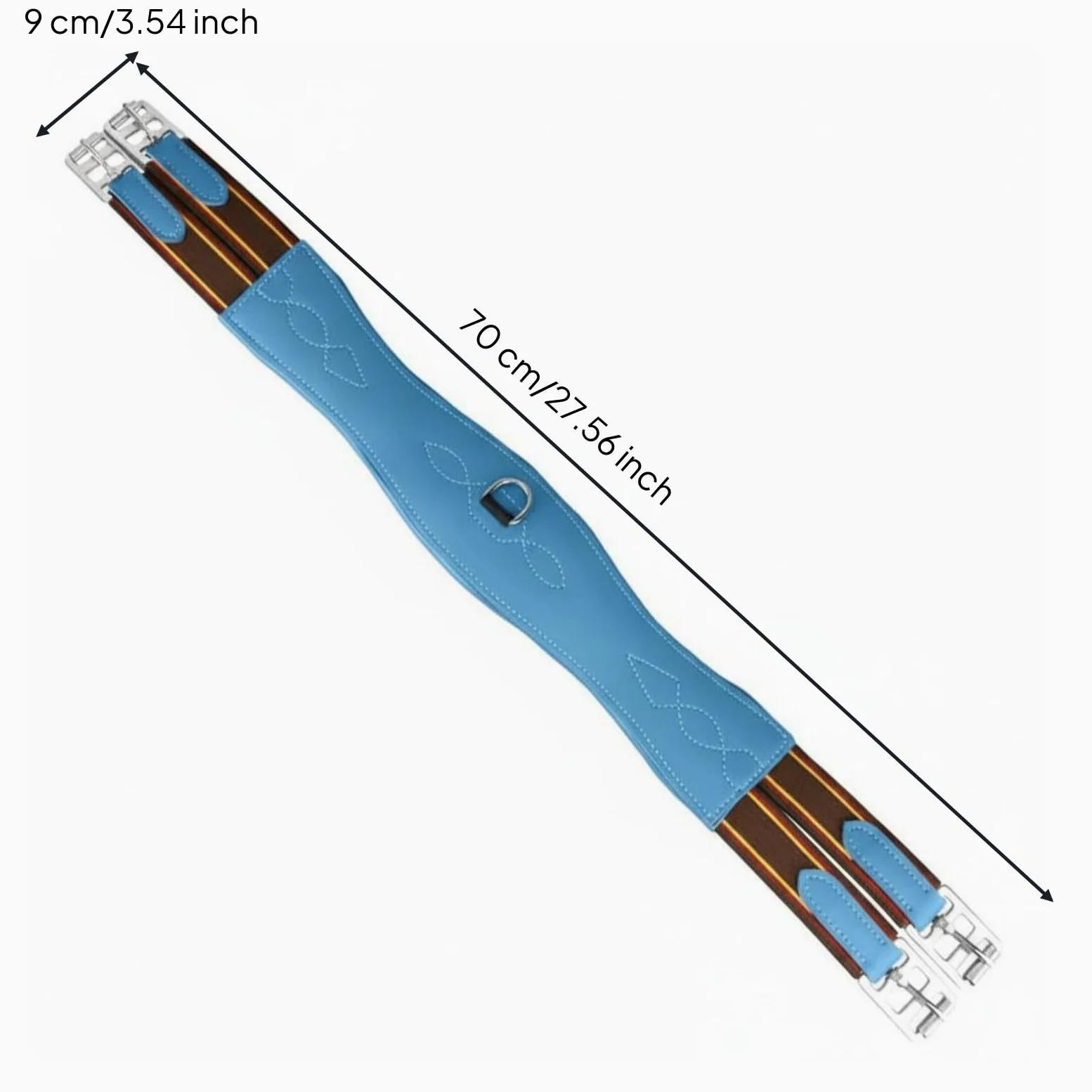 predolo Ecuestre para Caballo Correa Acolchada Correa Contorneada con Moldeado y Costuras Decorativas Adecuada para Monta Diaria Entrenamiento y, Azul, 70