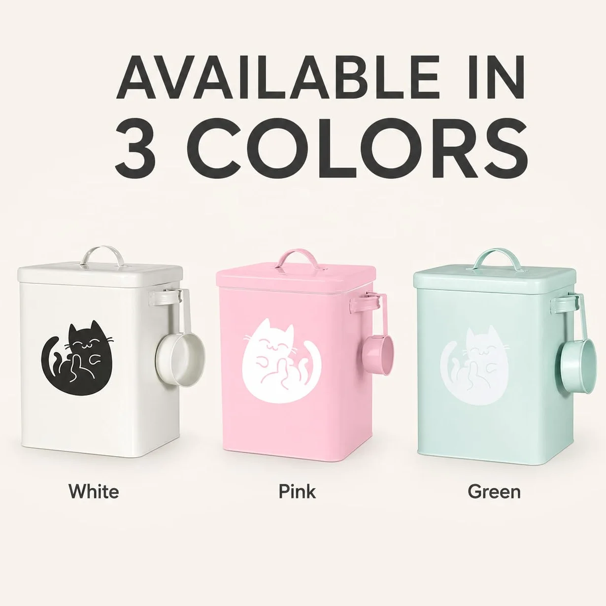 Contenedor de Almacenamiento de Alimentos para Perros de 6 Litros, Contenedor de Comida para Gatos de Metal con Taza Medidora, Latas de Comida para Gatos Cubre Tapas Y Cucharas, Juguetes para(#1)
