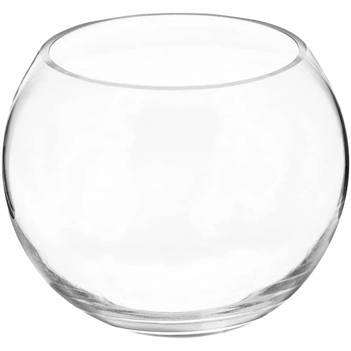 Acan Tradineur - Pecera Redonda de Cristal, Acuario esférico, Globo pequeño para Peces, Mascotas, decoración de Interior, hogar (Transparente, 20 x 16 cm)