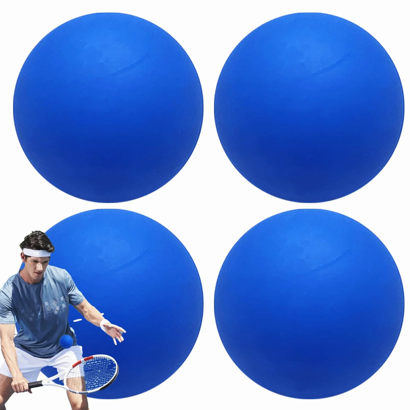 Squash Ball Beginner 4X High Elasticity Rubber Balls Training Equipment for Kids Students Sports Practice