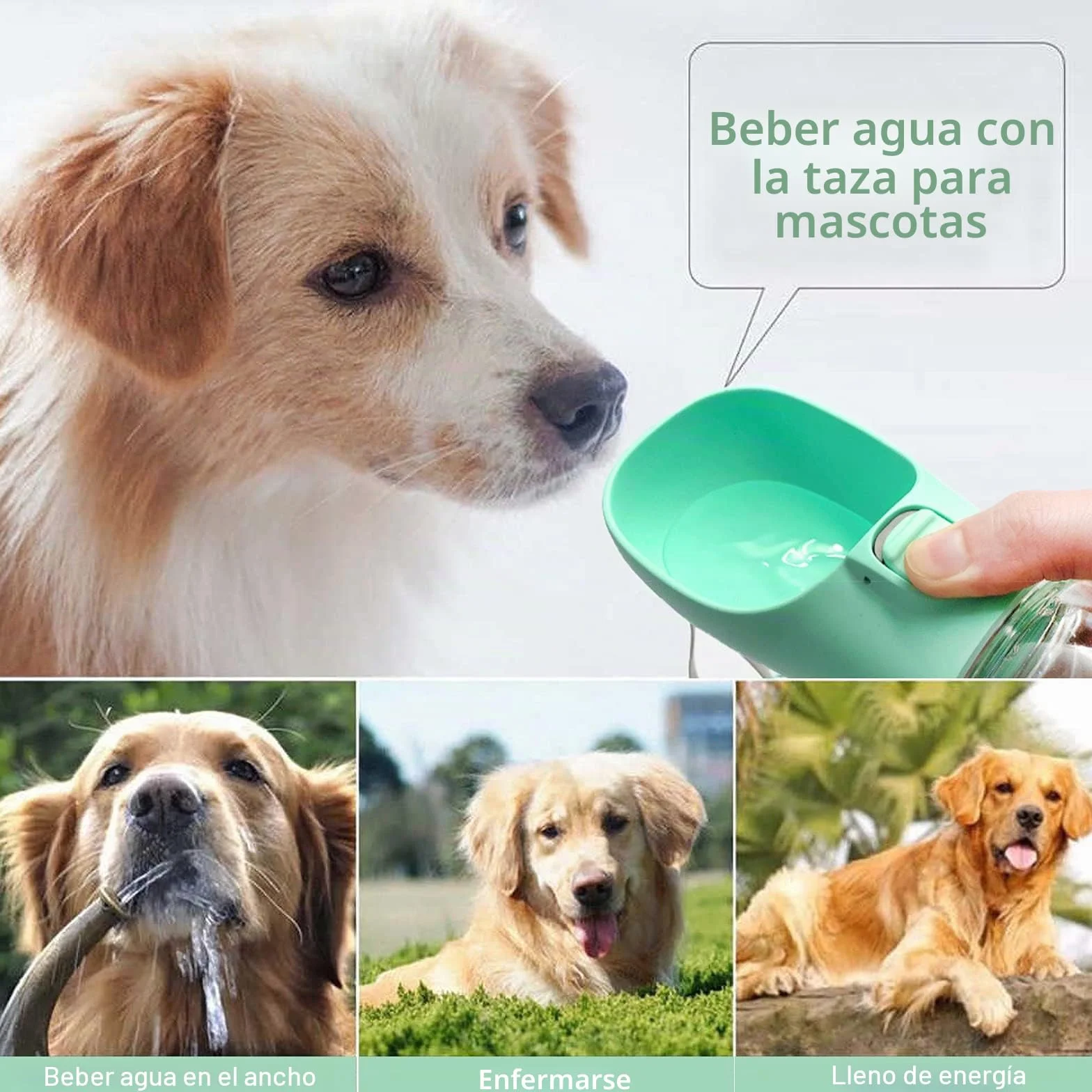 Frasheng Botella para Perros,550ml dispensador de Agua Antibacteriano,Bebedero Perro Portatil,a Prueba de Fugas,Libre de BPA,Dispensador de Agua Antibacteriano para Mascotas para Viajes al Aire Libre