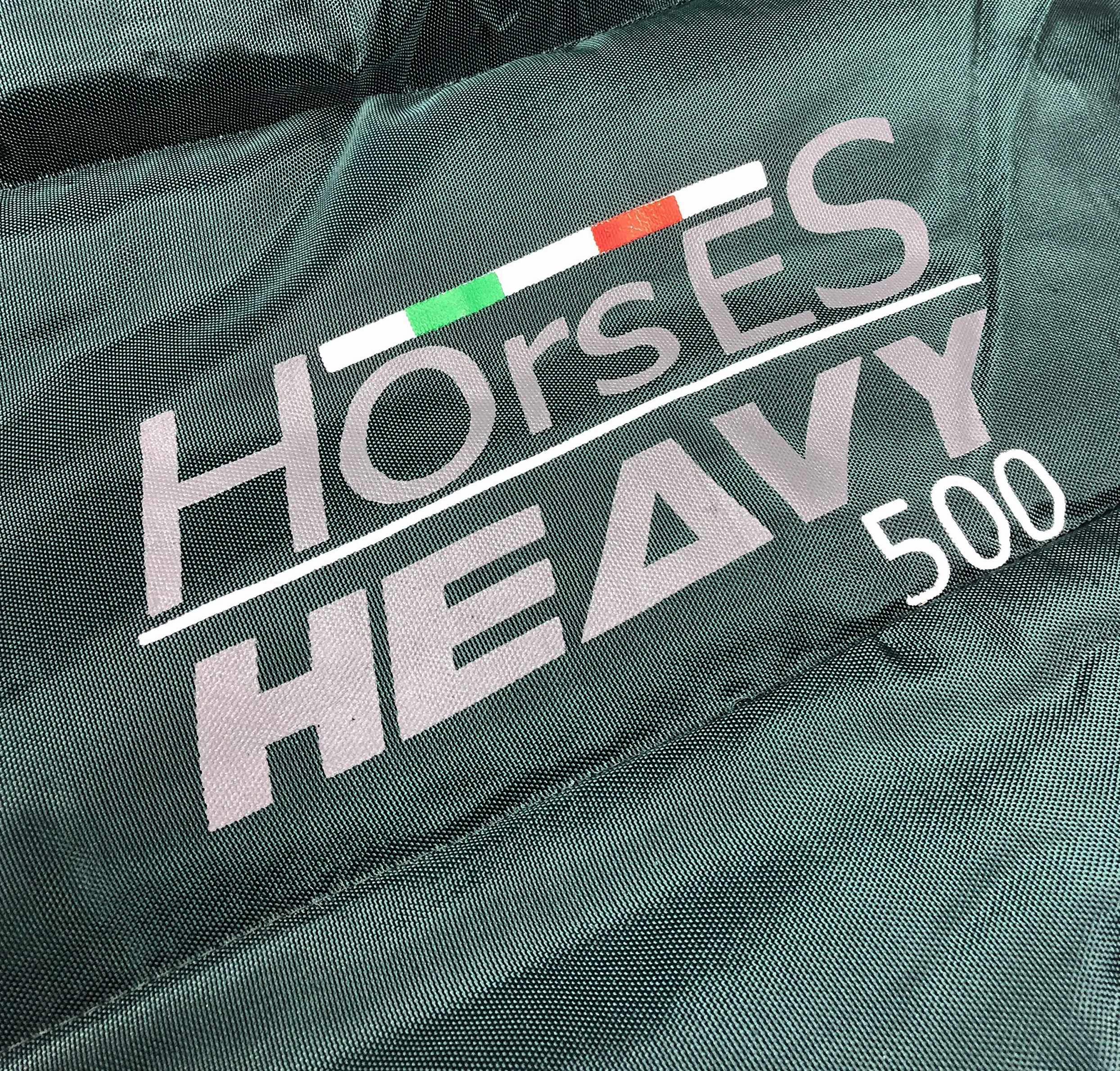 Horses, Manta de Invierno Heavy para Caballo 500g, Acolchada, Suave, Cómoda, Ideal para la Cuadra, con Bordes de Nailon Reforzado, Medidas Desde 128cm hasta 162cm, Disponible en Verde y Negro
