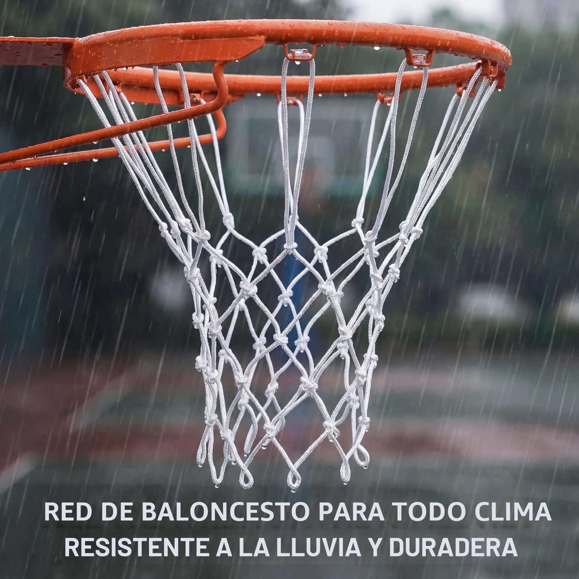 Red de baloncesto de repuesto para todo clima, 12 bucles, estándar interior exterior