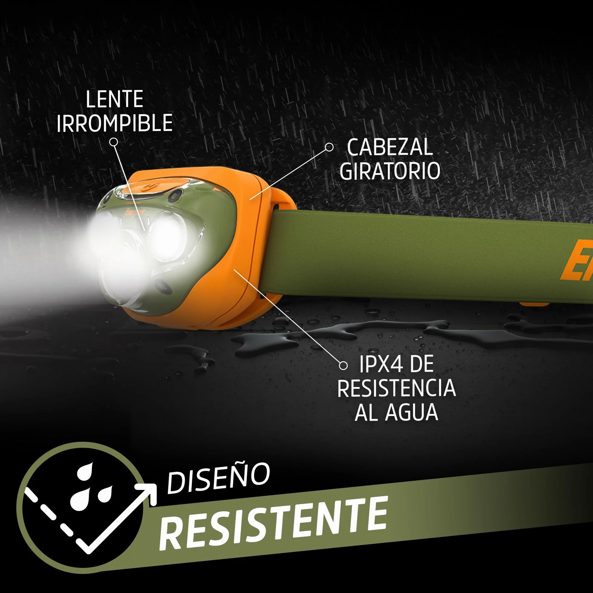 Energizer Vision HD+ Linterna Frontal LED 260 Lúmenes IPX4 7 Modos Ajustable