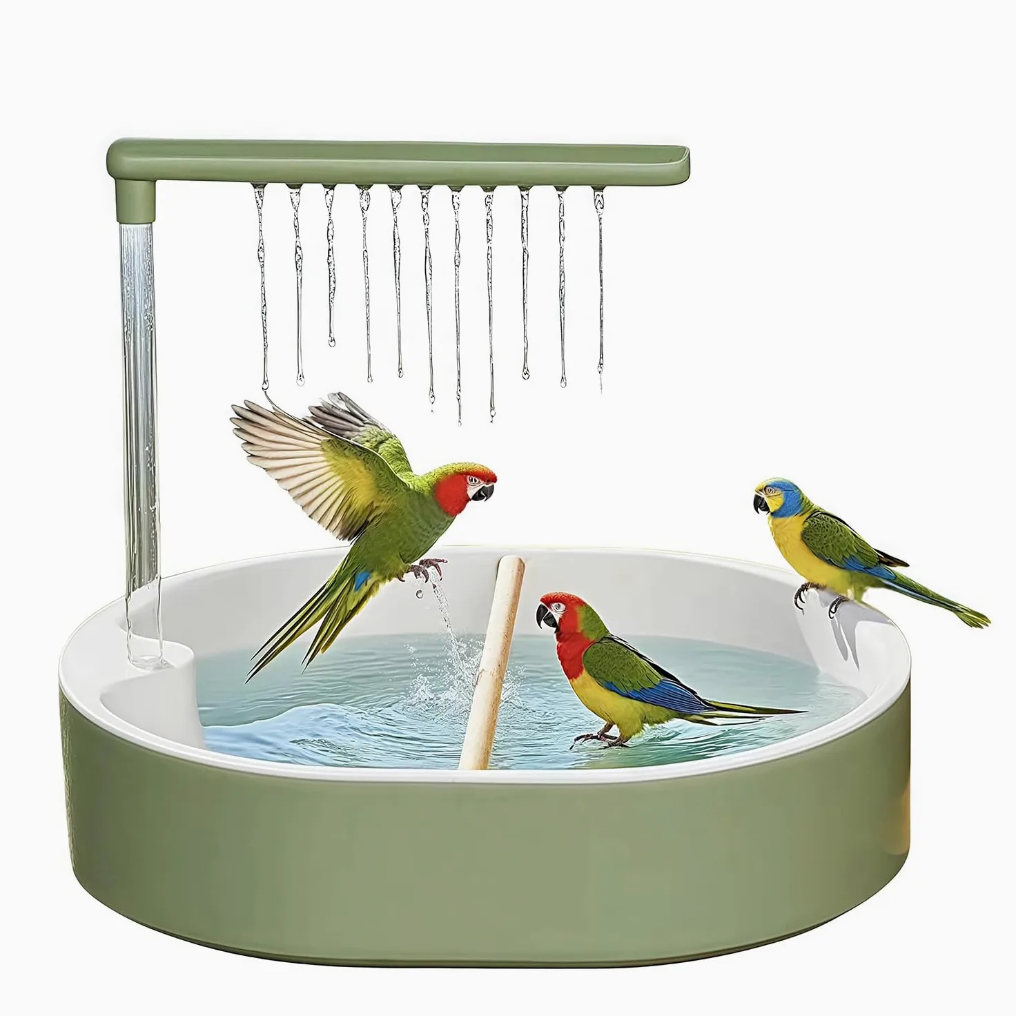 Baño para pájaros, baño automático para loros, bañera de ducha para pájaros con agua corriente, jaula de pájaros, periquitos medianos, periquitos, cacatúas, conures, pinillos, tortolitos