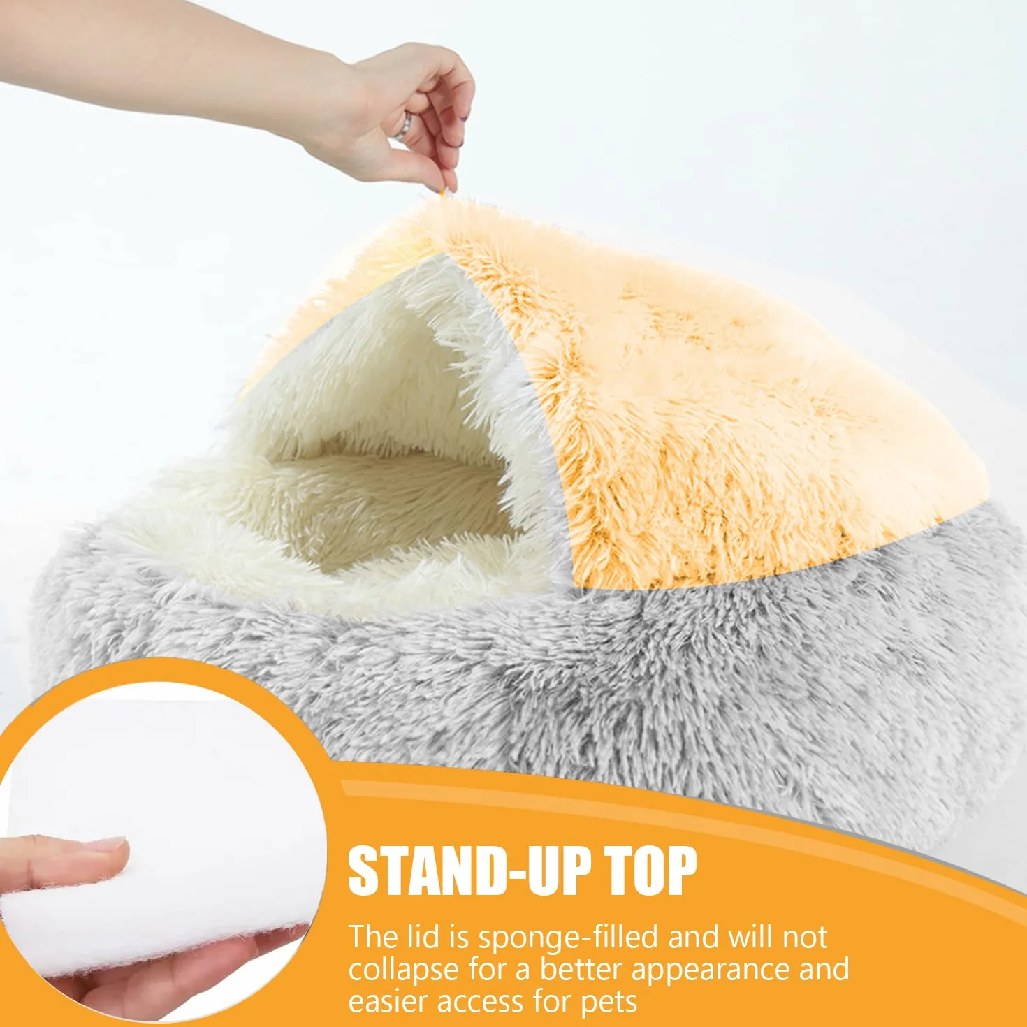 SUOXU Cama para gatitos,cama de cueva para gatos de interior de menos de 3 kg,cálida y acogedora cama de felpa suave para cachorros,parte inferior antideslizante para gatos y perros de tamaño de palma