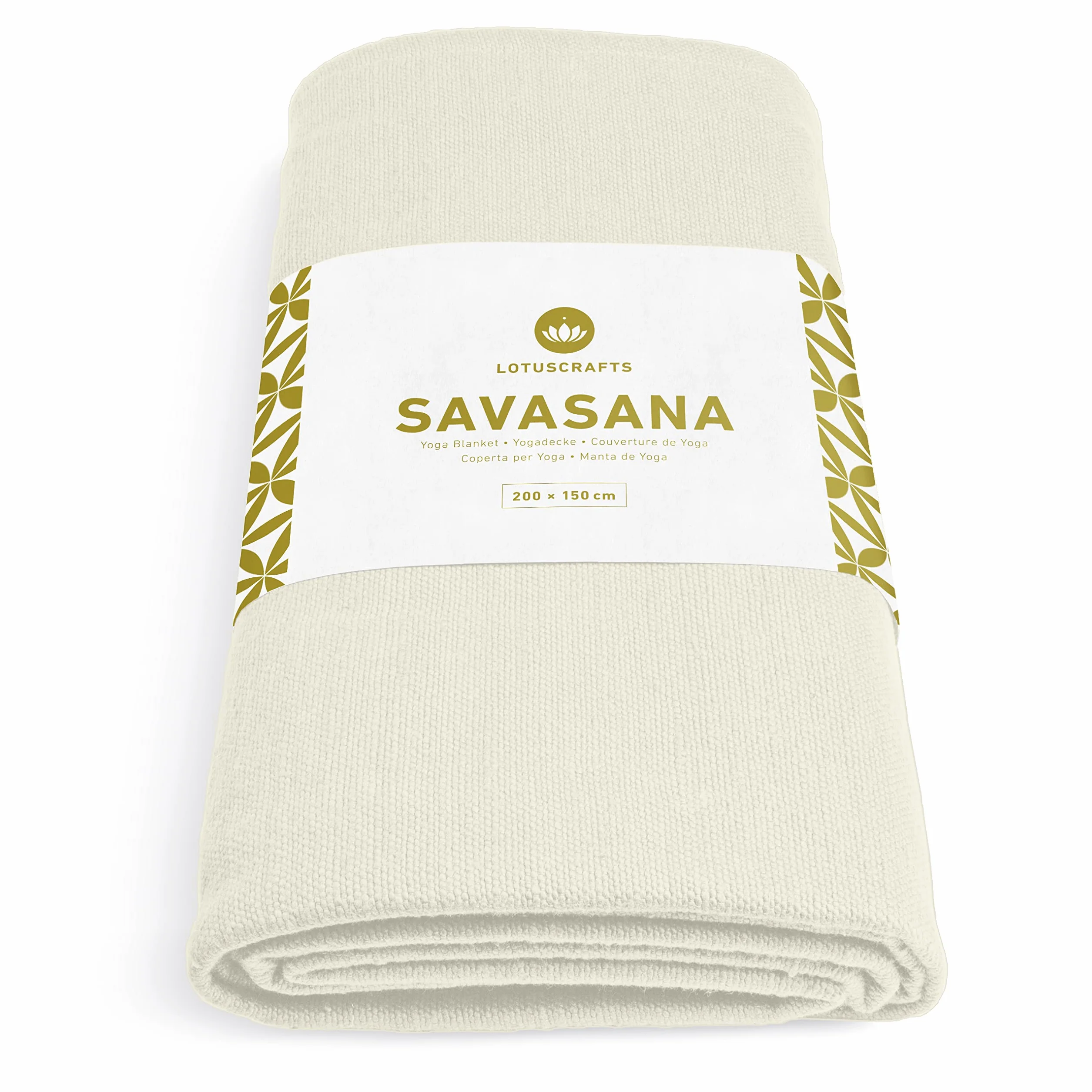 Lotuscrafts Manta Yoga Algodon Savasana 200 x 150 cm Resistente Duradera Meditacion Relajacion