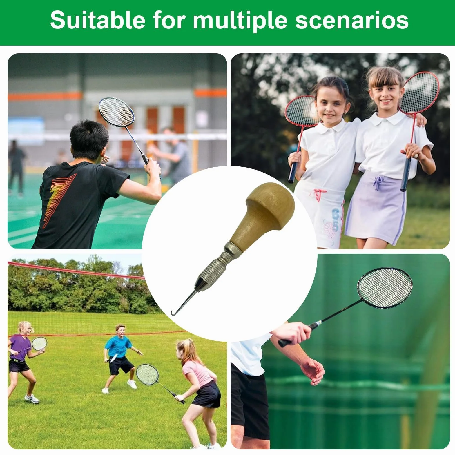 Herramienta para encordar Raquetas de Tenis, Squash y Bádminton, Extractor de Cuerdas de Bricolaje