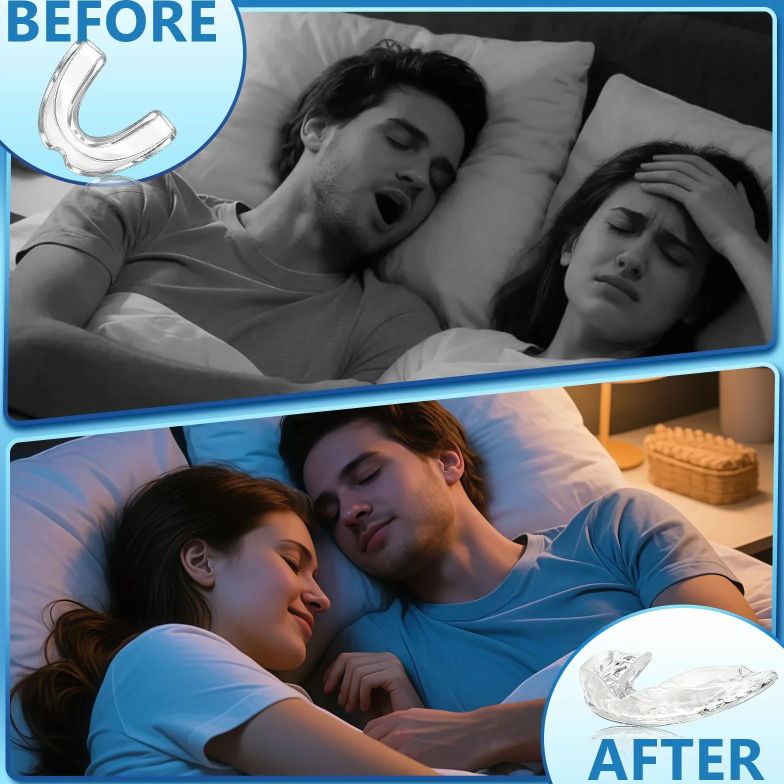 Protector Bucal Para Dormir, Férulas Descarga Bruxismo, Kit Dental Reutilizable, 6 Piezas