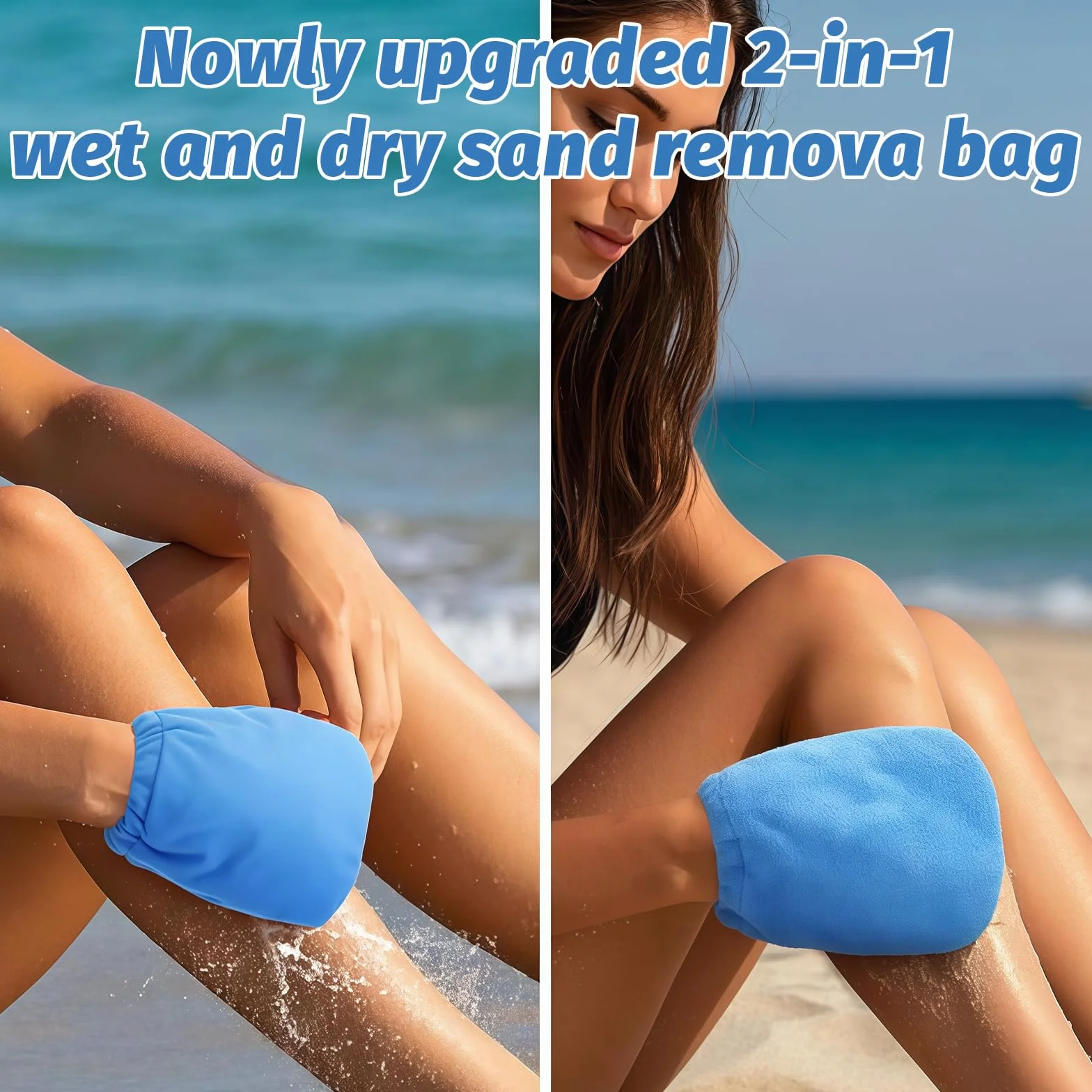 Yamobi Removedor de Arena para Playa Guantes Limpieza Corporal Bolsa Eliminación 2 Unidades
