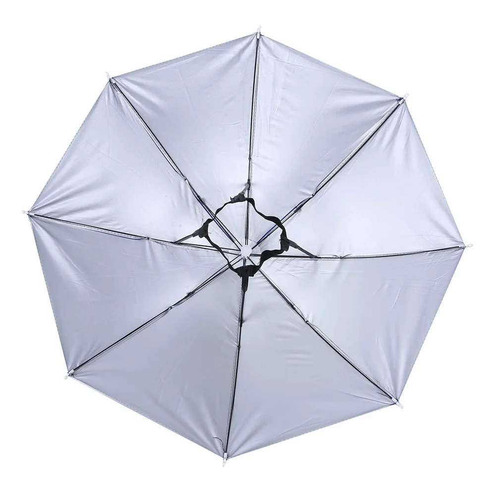 Nikou Paraguas de pesca 65 cm plegable sombrero montado camuflaje azul real