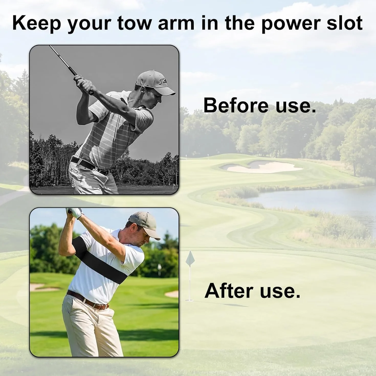 Meiso Brazalete de entrenamiento para golf ajustable corrección swing elástico nailon