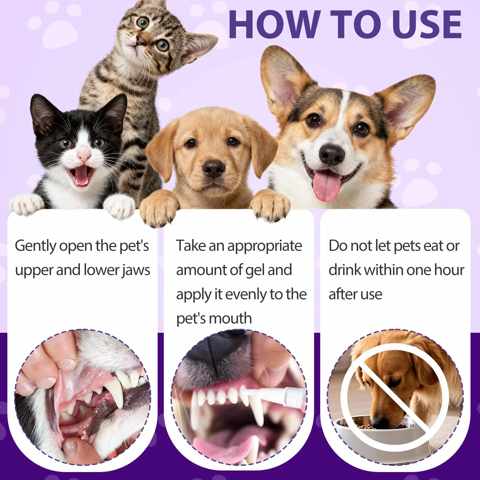 3 Piezas Pet Oral Repair Gel, BolíGrafo para El Cuidado Bucal De Mascotas, PortáTil La Limpieza Dental, BolíGrafo El Aseo Diario De Mascotas, para Gatos Y Perros