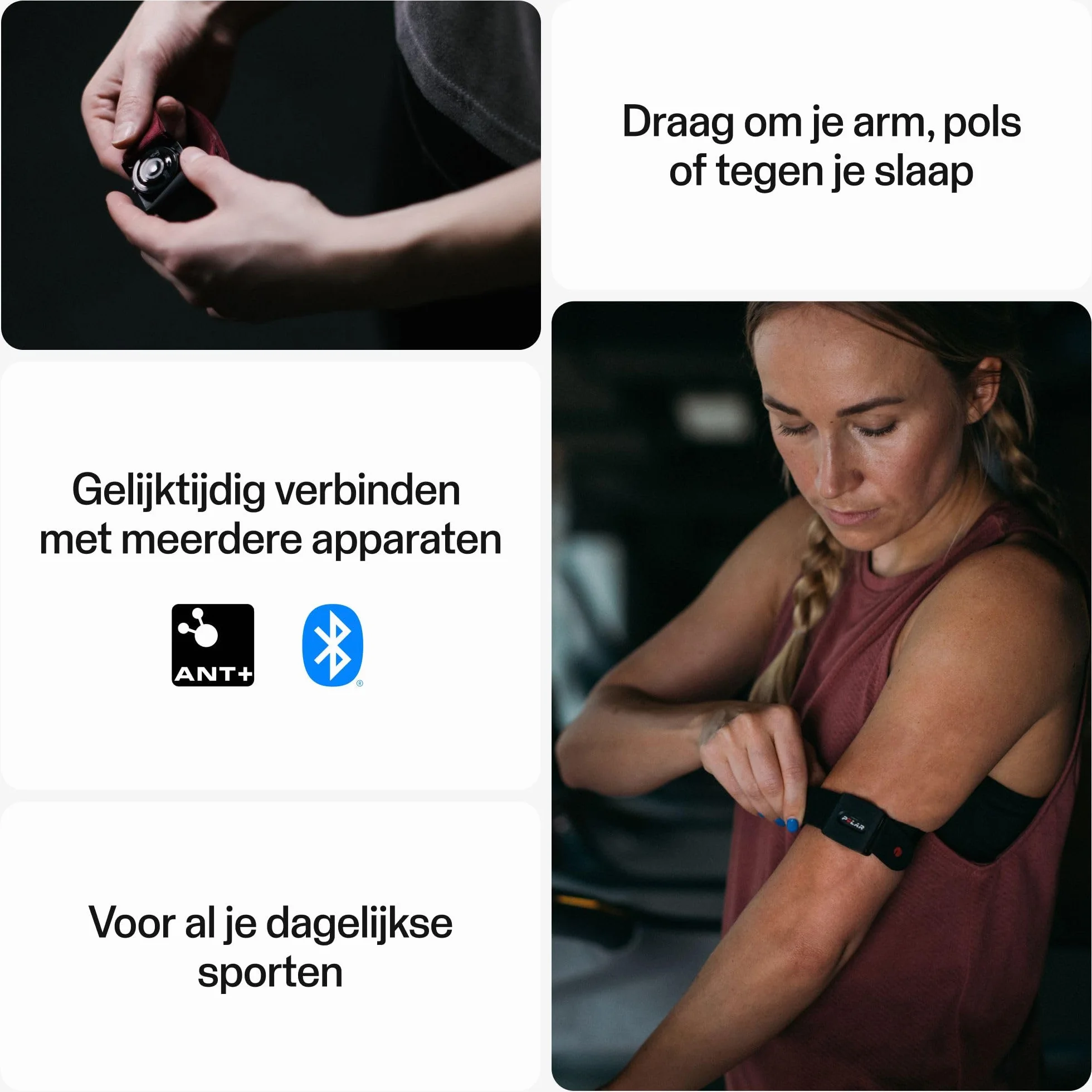 Polar Verity Sense Czujnik Tętna Ant+ Bluetooth Dual Kompatybilny z Peloton Endomondo Zwift