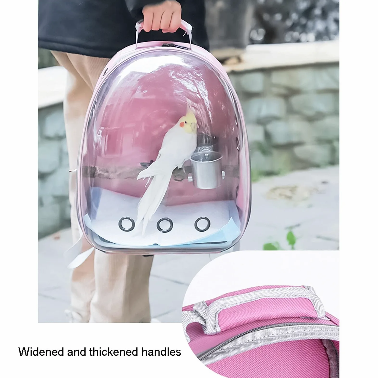 Jaula Para Pájaros Birdcage Viaje Mochila con marco de postura Pájaro portátil Birdcage Cubierta de pájaro transportador de aves ventilado transparente Birdcage Frame Jaulas De Pájaros Para Periquitos