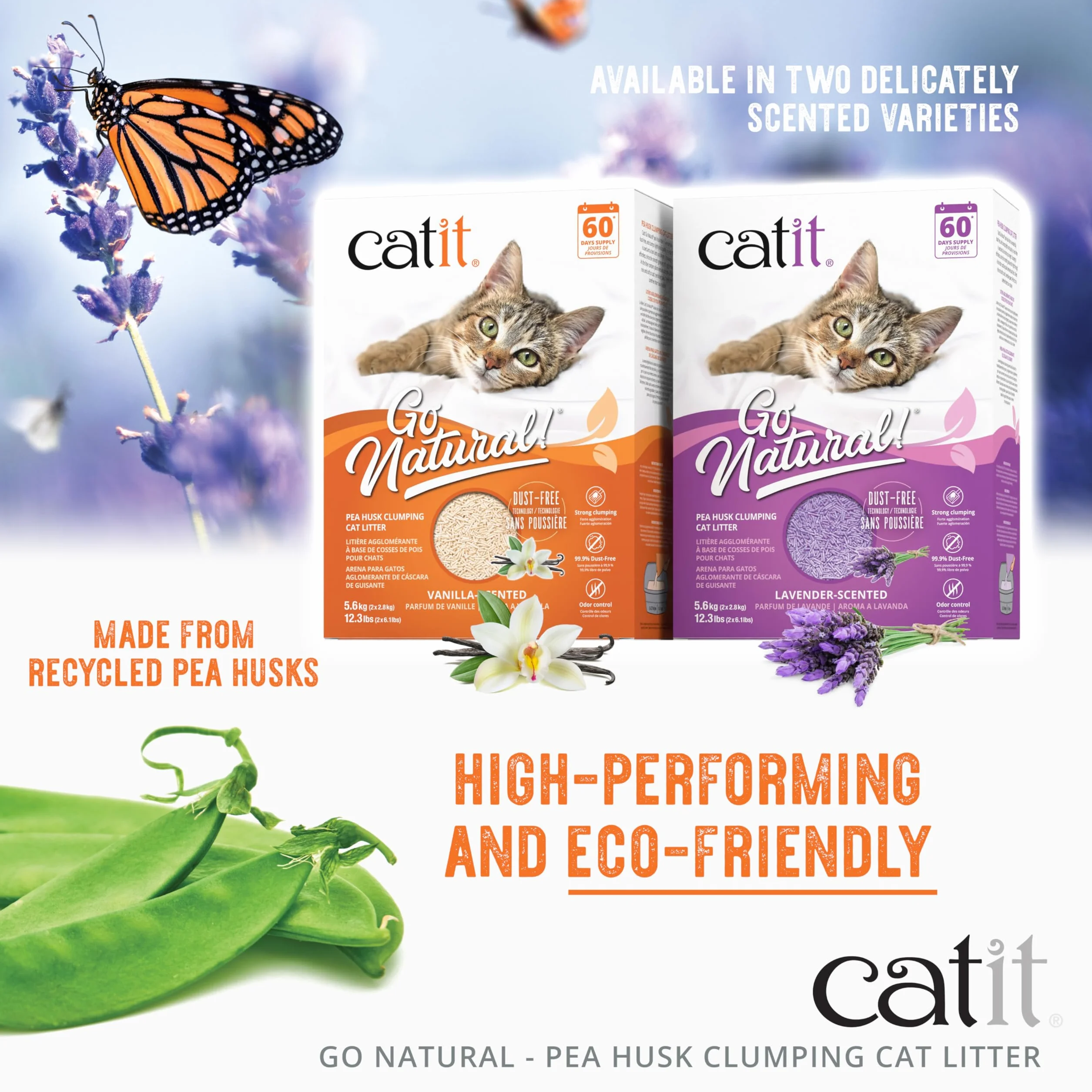 Catit Go Natural! Arena Guisantes, Aroma Vainilla 5.6 kg